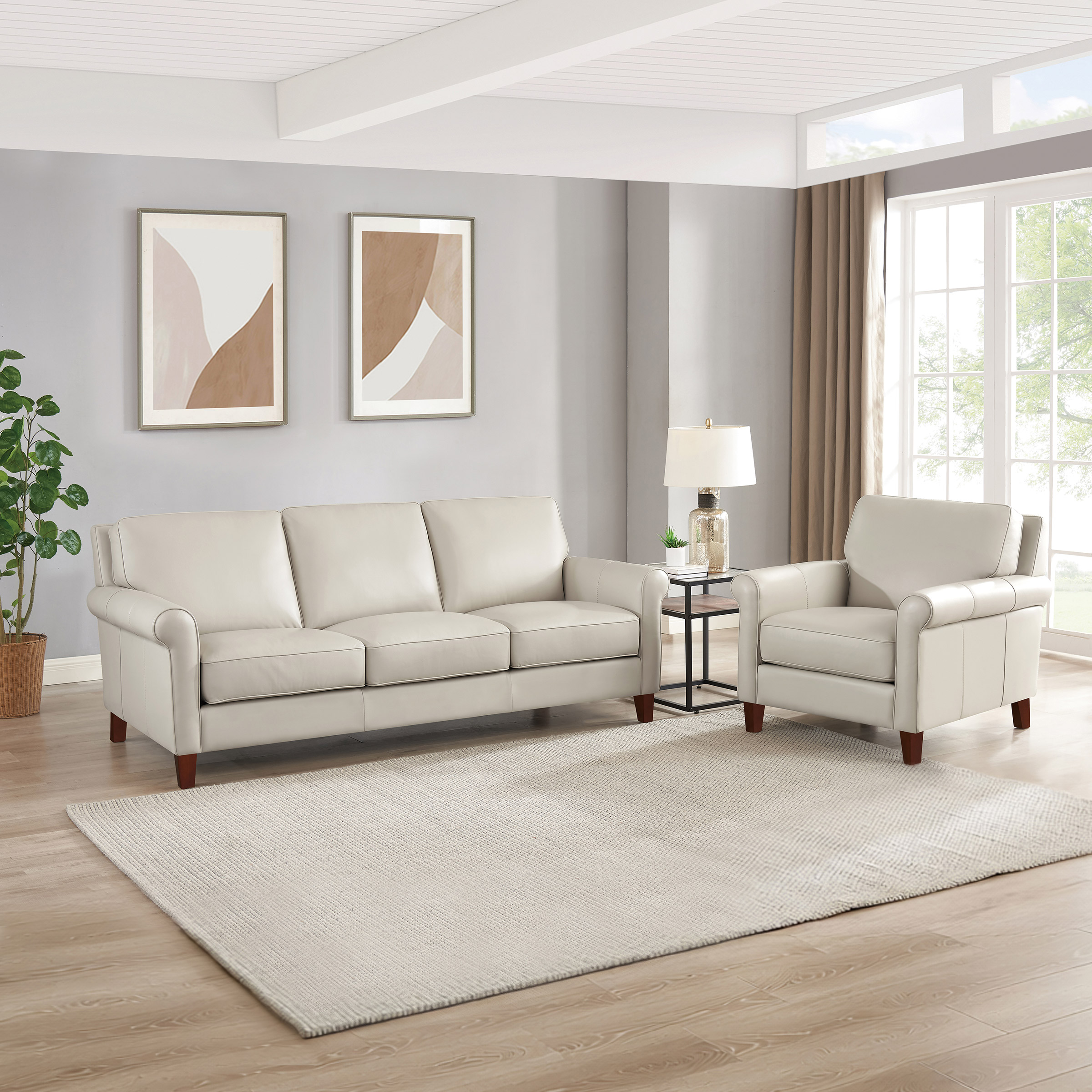 Prospera Home Larsen Top Grain Leather Sofa and Chair