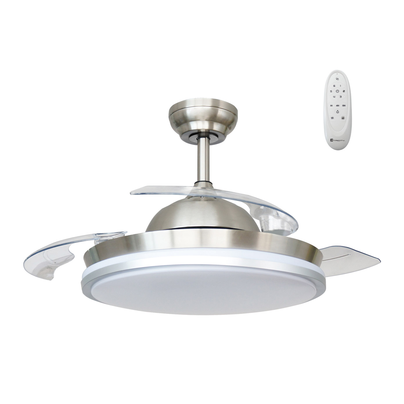 Xtricity Starlight 42" Retractable Blade Ceiling Fan With Integrated LED Lights