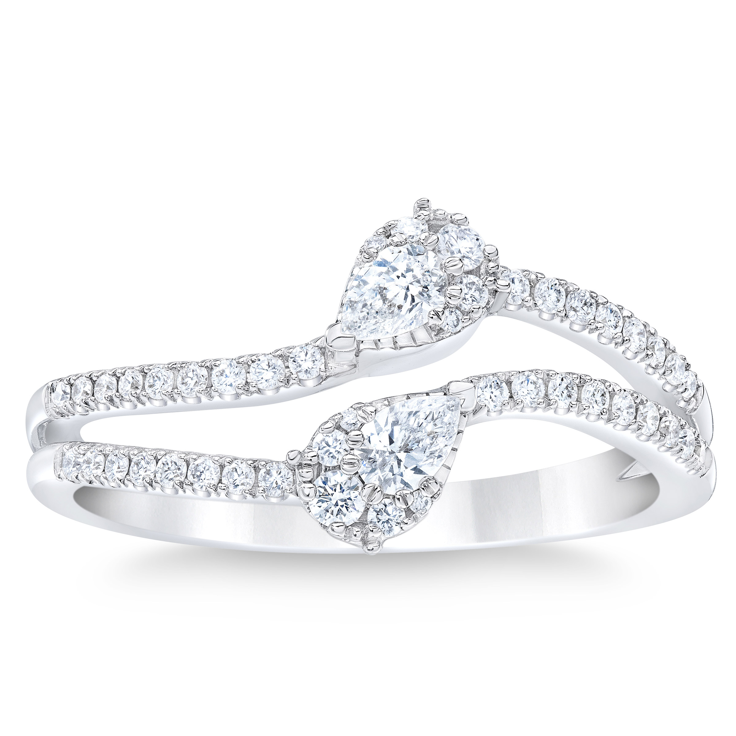 Pear Cut and Round Brilliant Diamond Ring (0.40 ctw)
