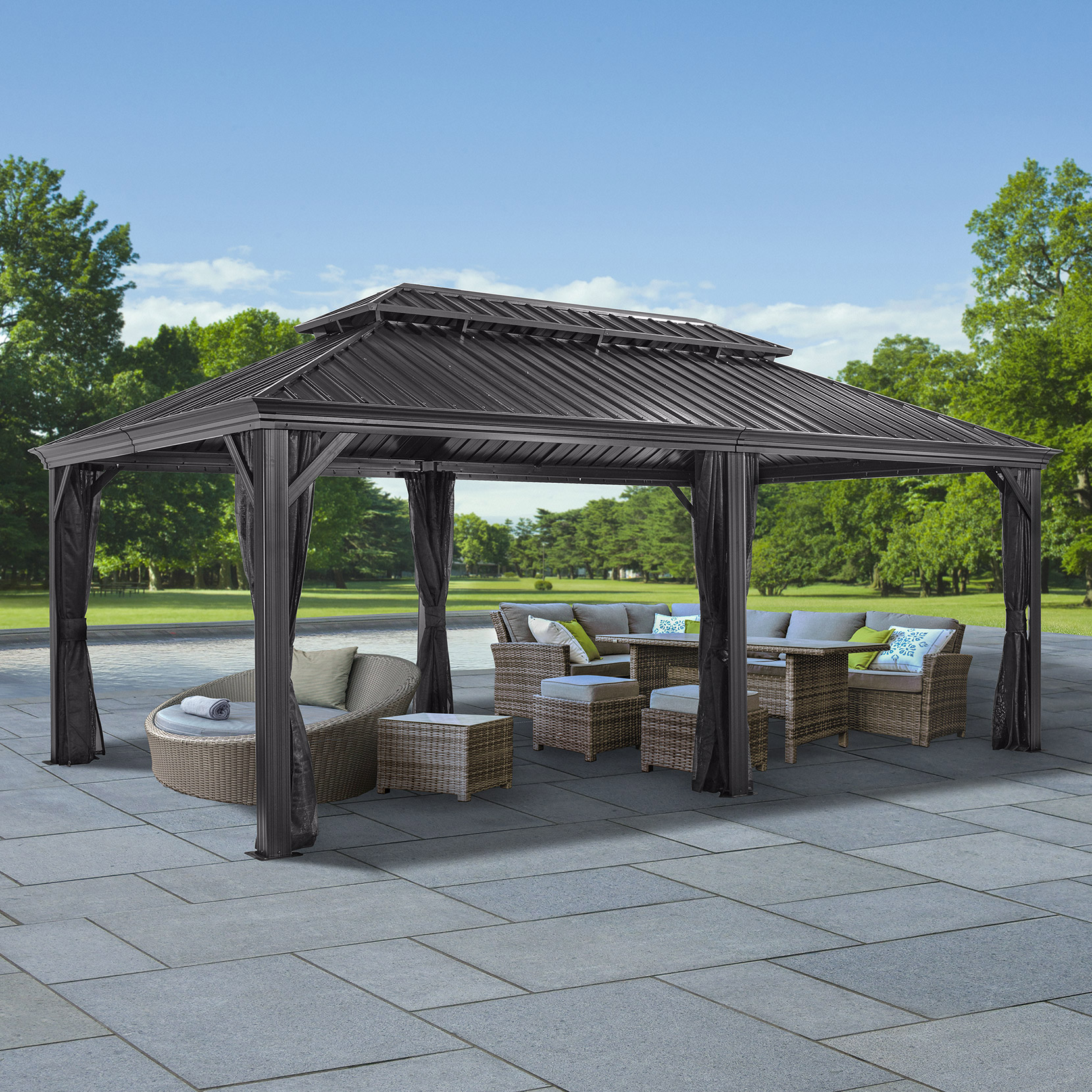 Sojag Messina Galvanized Steel Roof Gazebo - 12 ft. x 20 ft. | Costco