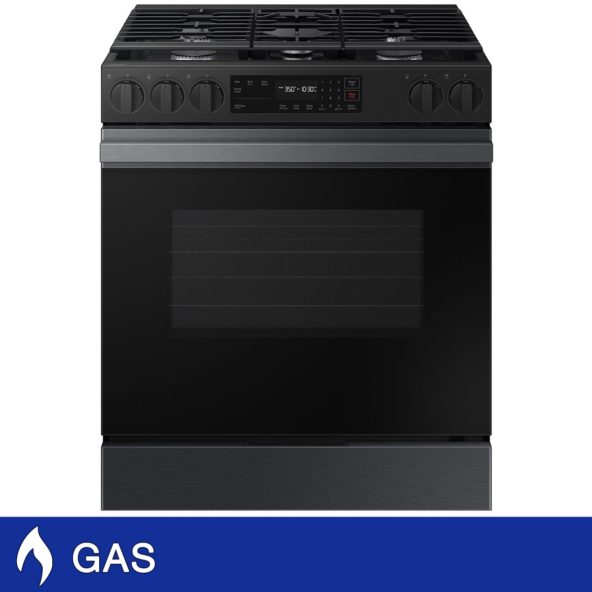 Samsung Bespoke 6.0 cu. ft. Smart Slide-In GAS Range with Precision Knobs, Glass Touch Controls & Storage Drawer