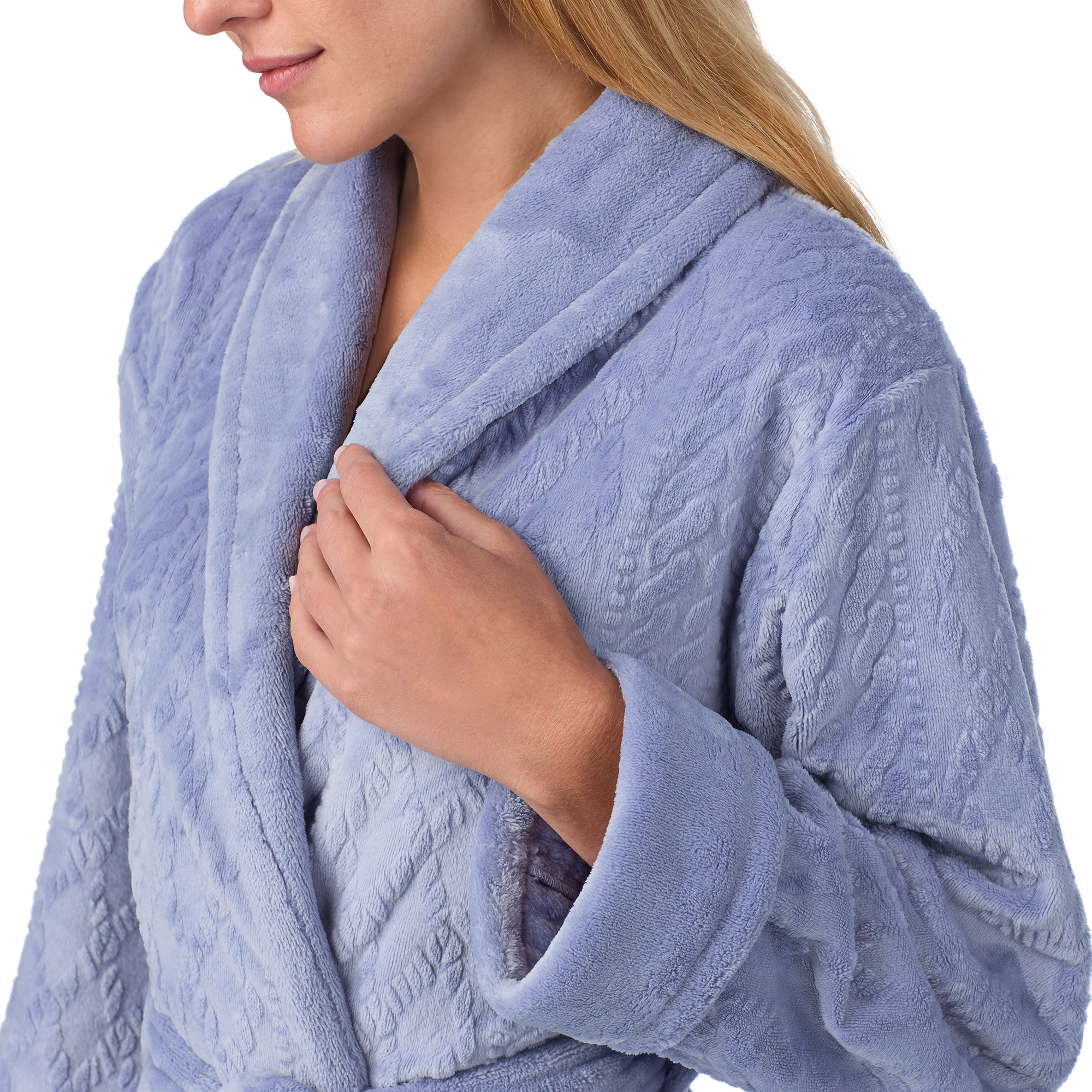 Room Service Women's Cable Texture Plush Robe | Costco