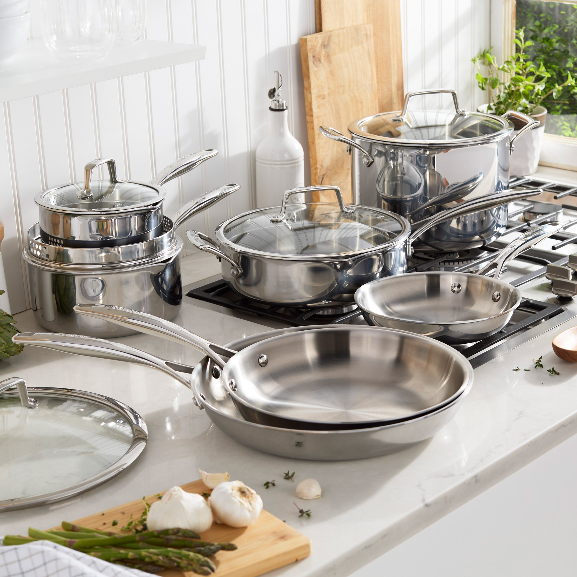 HENCKELS Legacy Stainless Steel Clad Cookware Set, 12-pieces | Costco