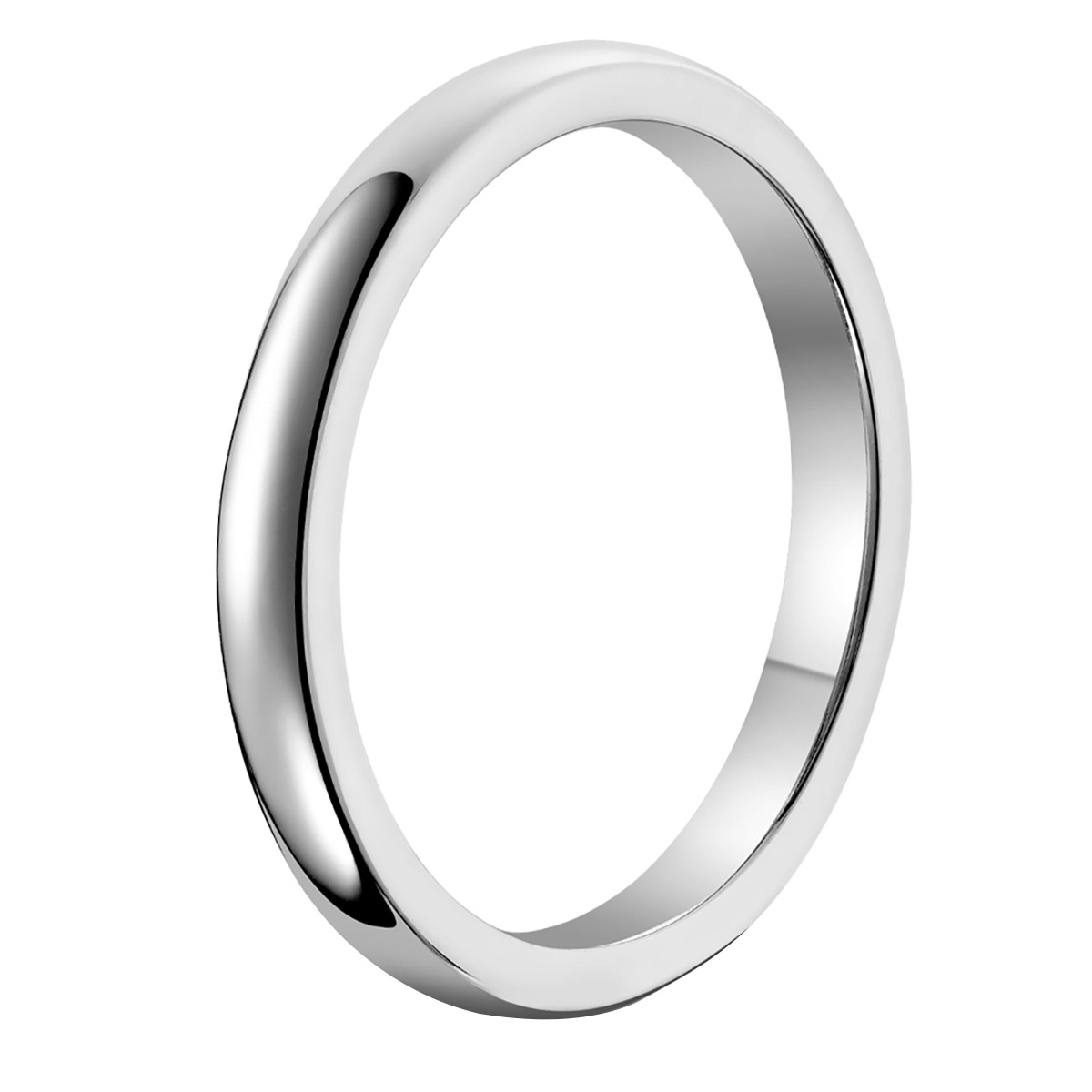 2.5 mm Plain Domed Platinum Ladies Wedding Band | Costco