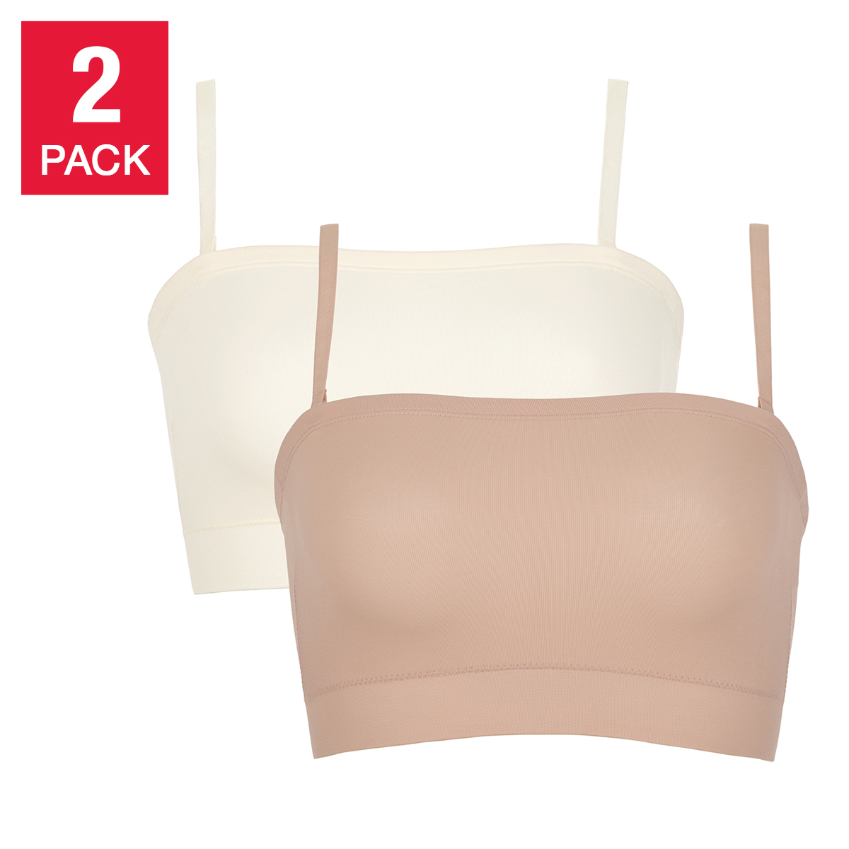 Jane & Bleecker Seamless Bandeau Bra, 2-pack