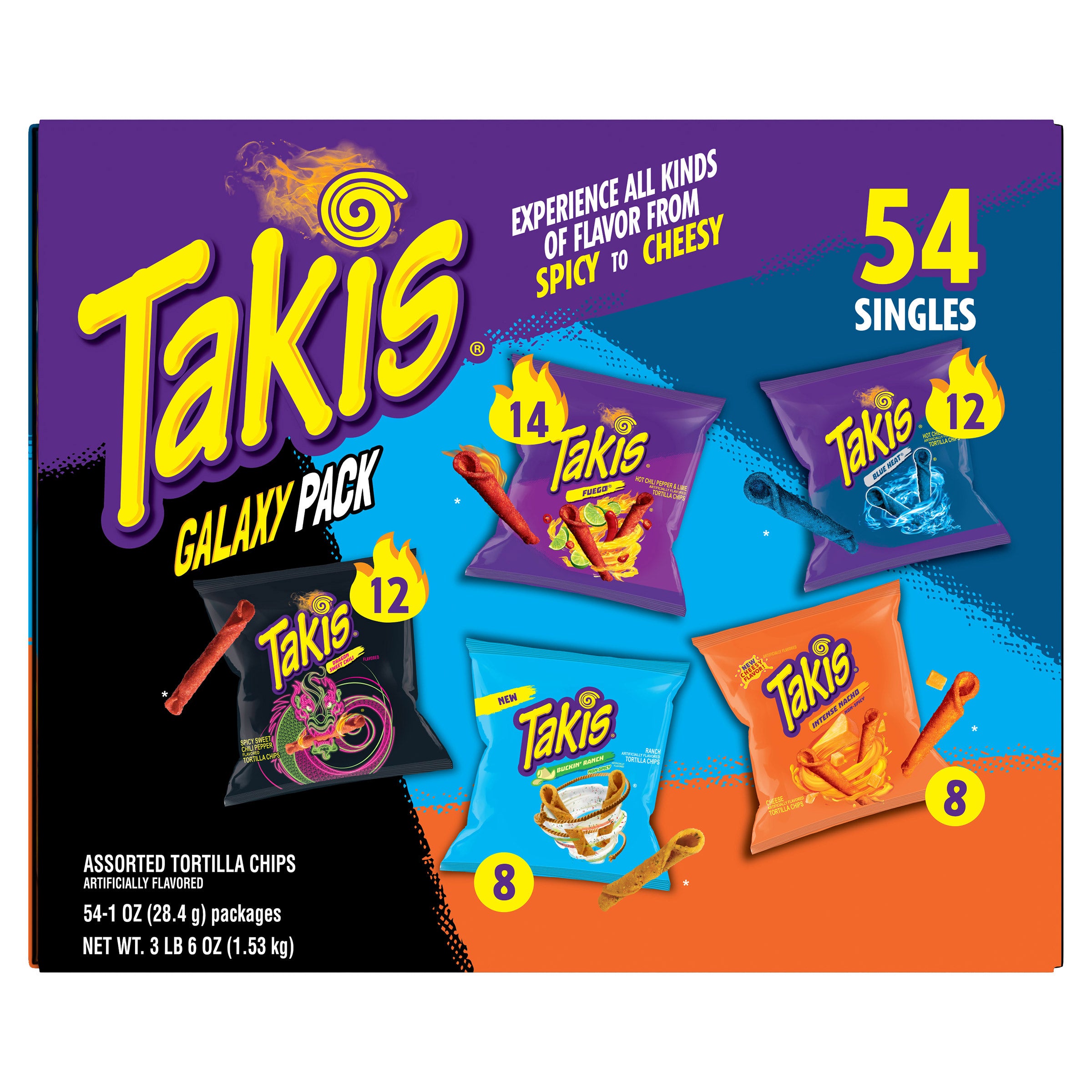 Takis Rolled Tortilla Chips, Variety Pack, 1 oz, 54-count | Costco