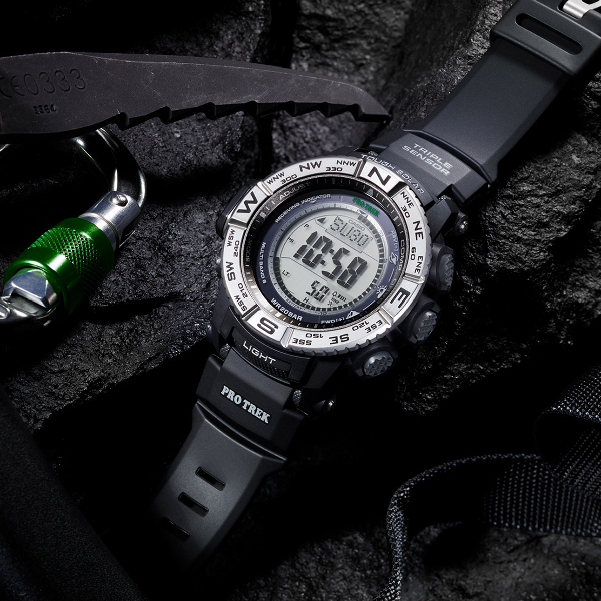 Casio PRO TREK Triple Sensor Black Dial Men's Watch | Costco