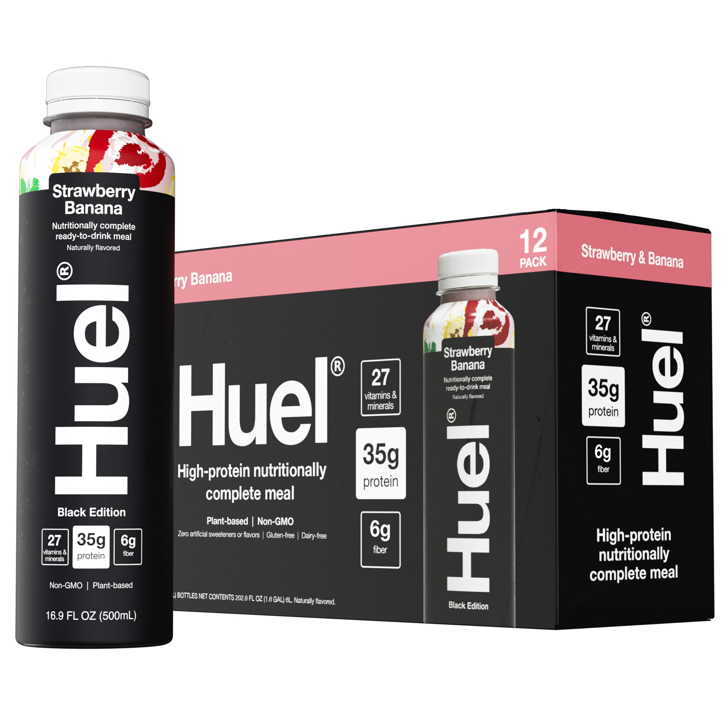 Huel Black Edition High-Protein Strawberry Banana Meal Replacement
