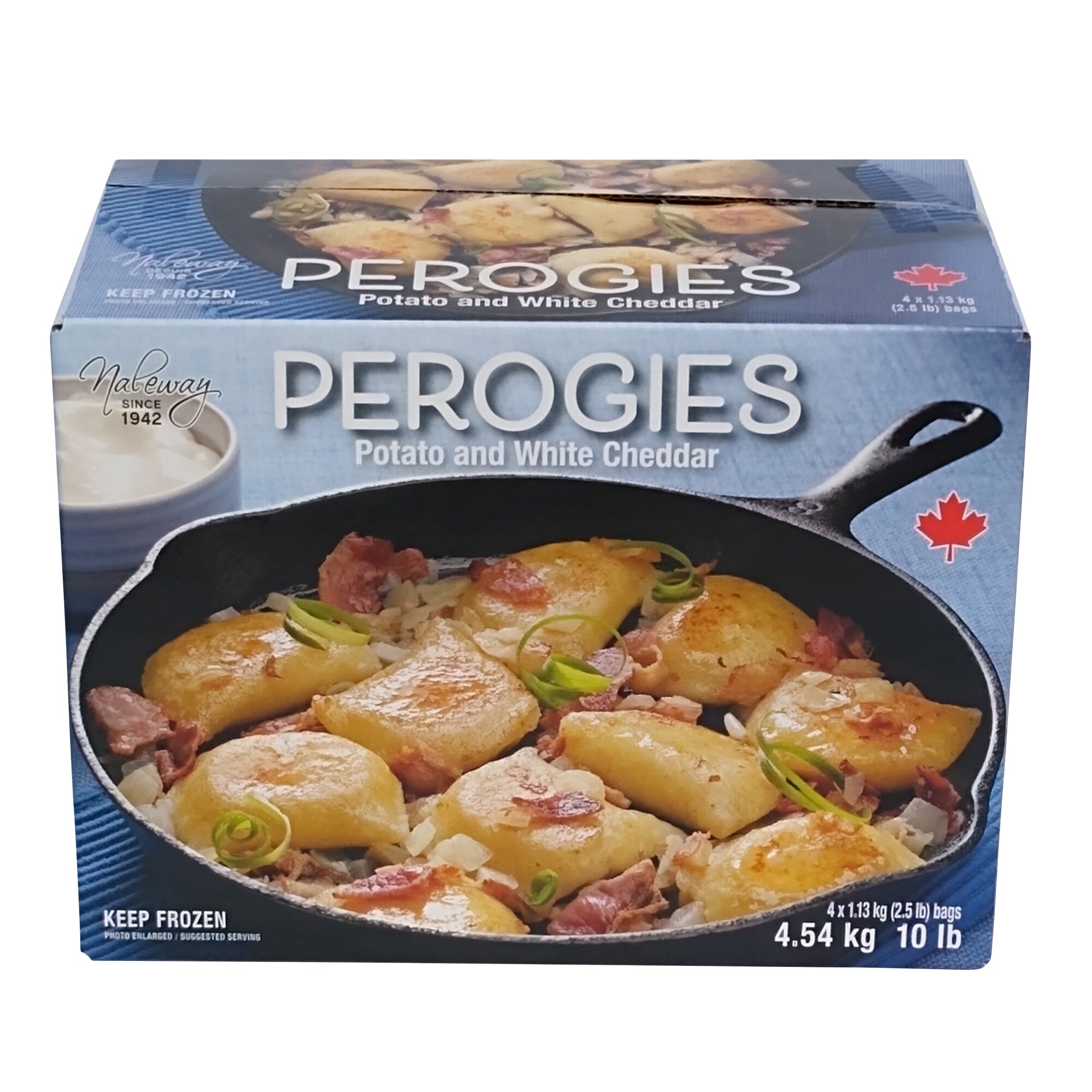 Naleway Potato and White Cheddar Perogies, 4.54 kg