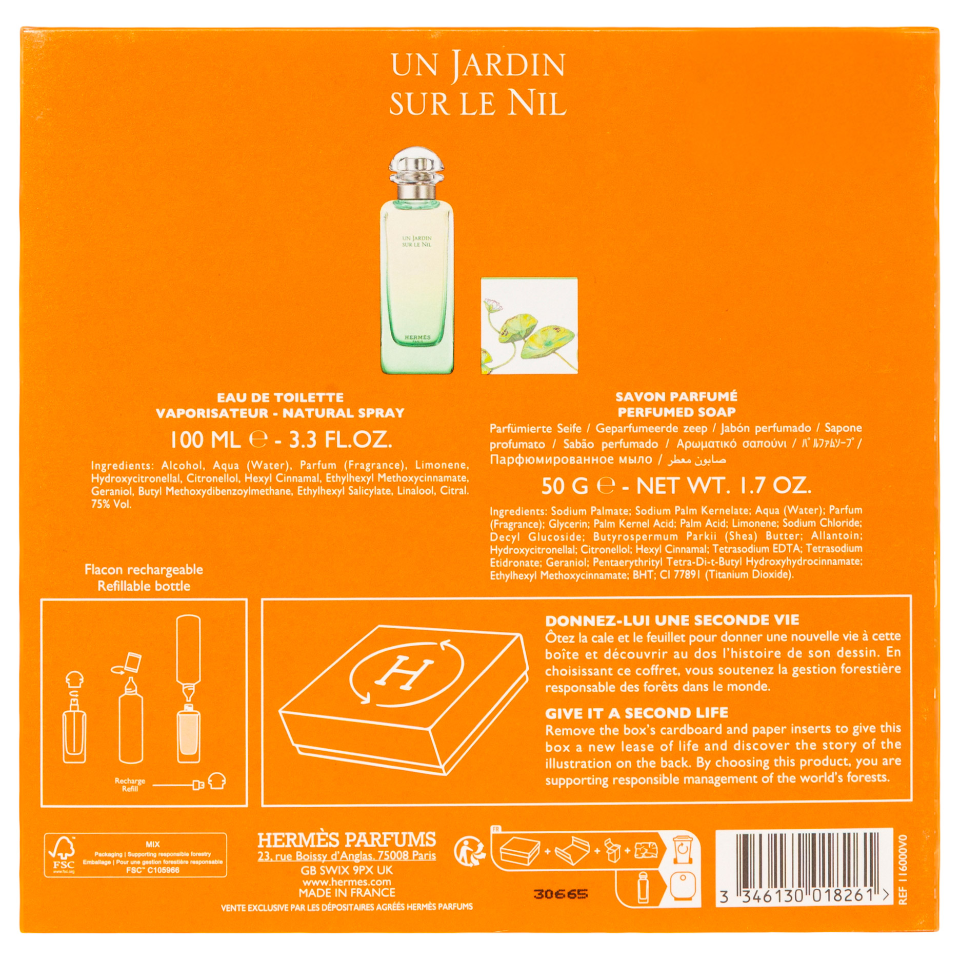 Hermes Un Jardin Sur Le Nil Gift Set for Women, Eau de toilette