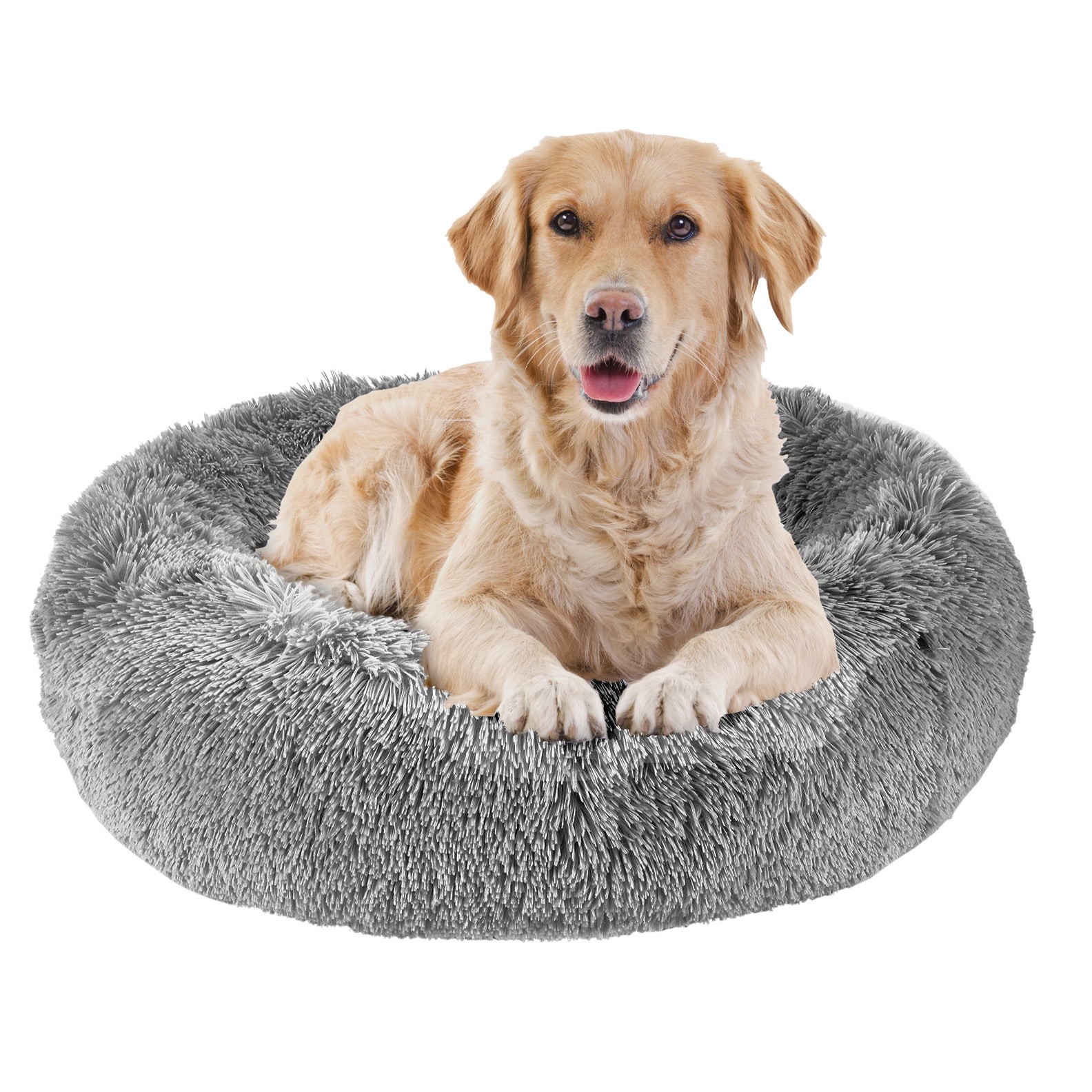 Arlee Calming Vegan Fur Memory Foam Donut Style Pet Bed 35