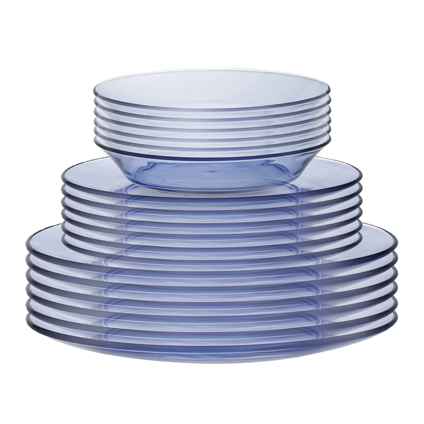 Duralex Lys Tempered Glass Dinnerware Set, 18-pieces