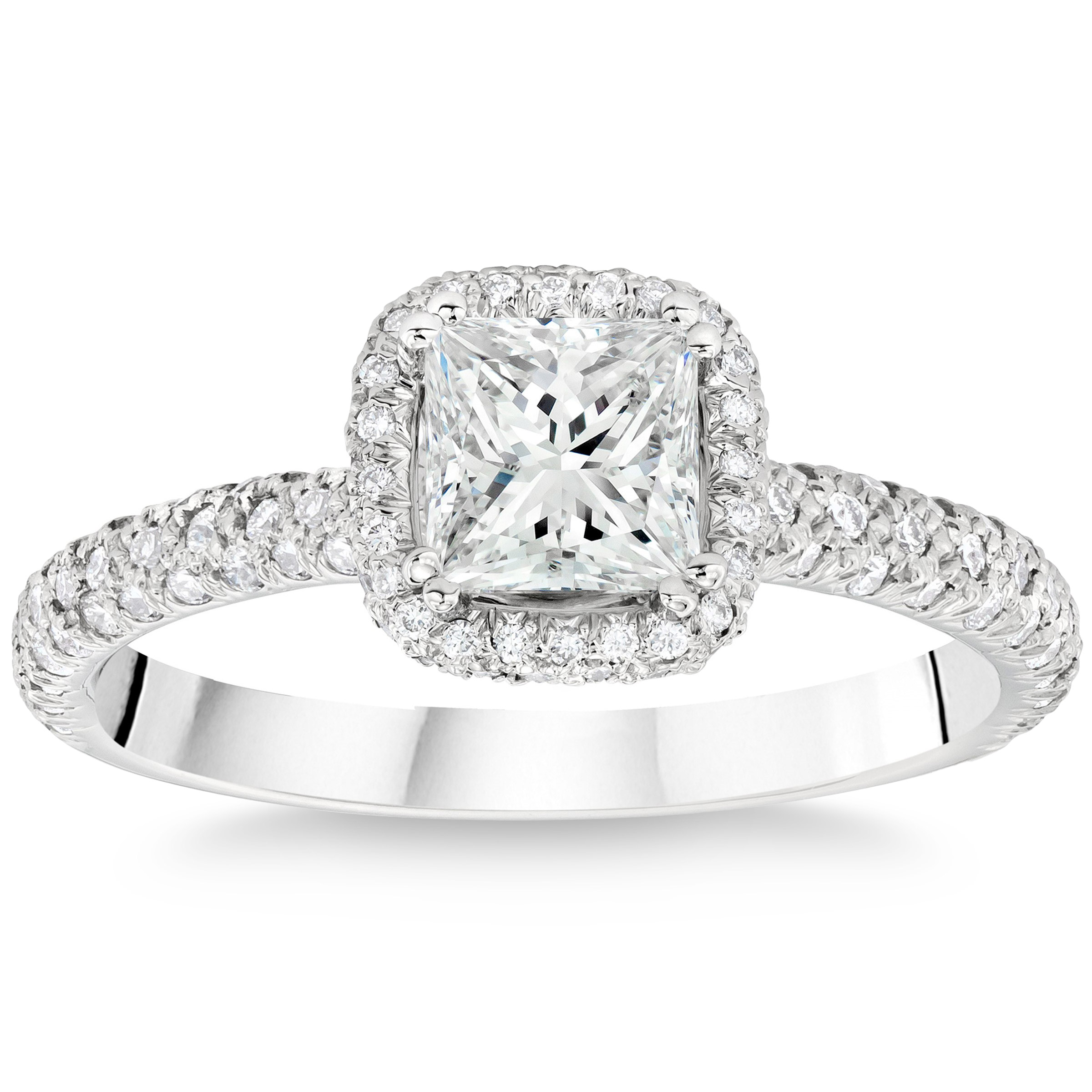 Princess Cut and Round Brilliant Diamond Ring (1.18 ctw)
