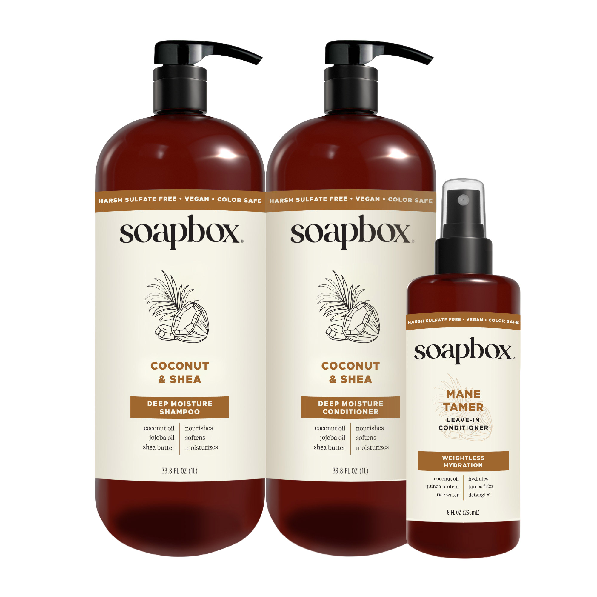シャンプー cocoa12 Soapbox Coconut & Shea Hair Care Bundle | Costco