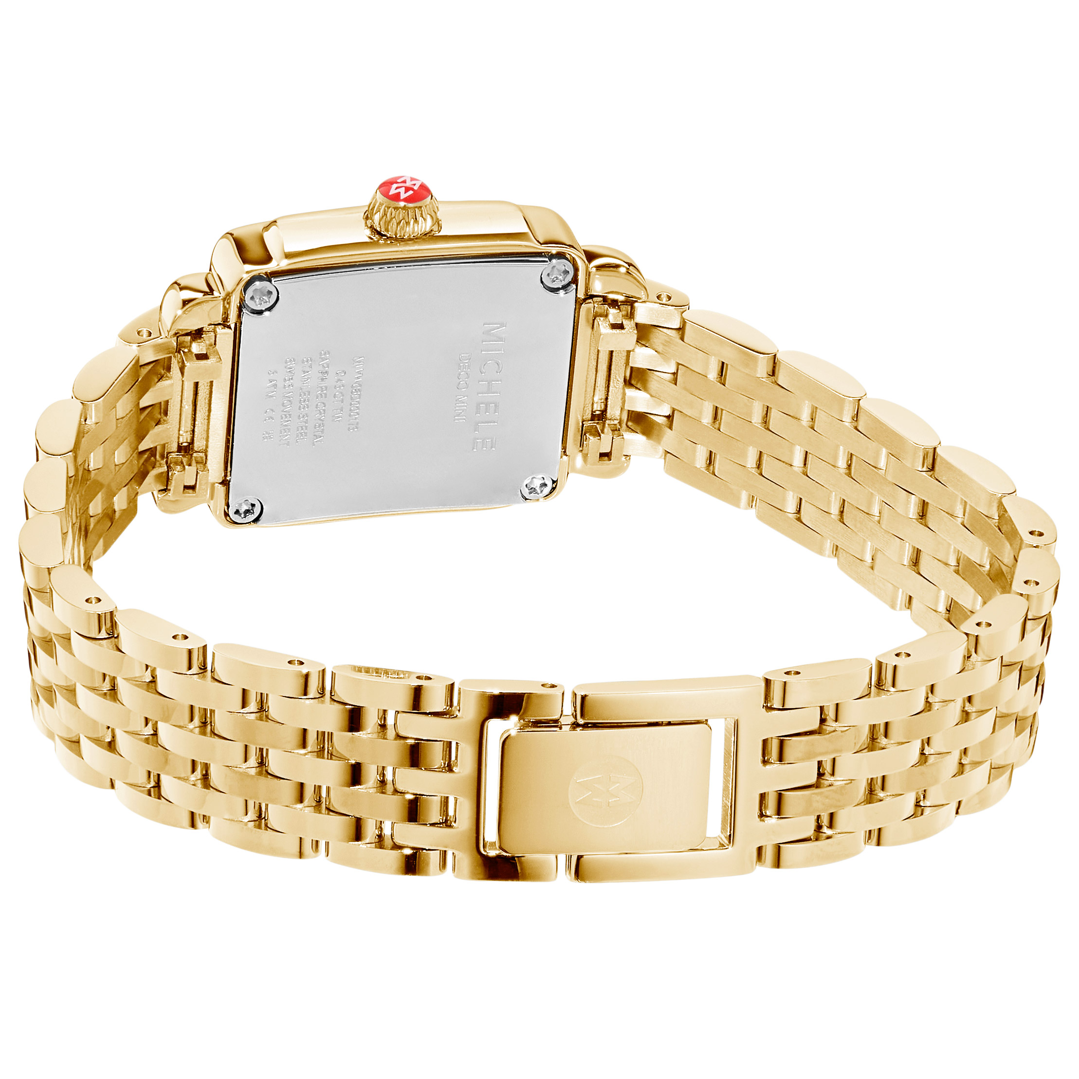 Michele Deco Madison Mini 18K Gold Plated with White Dial Quartz