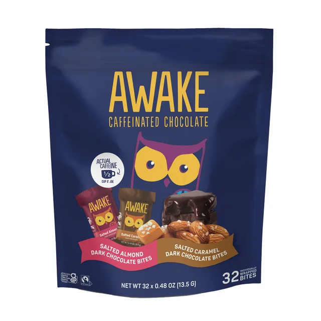 AWAKE CAFFEINATED DARK CHOCOLATE 32 CT