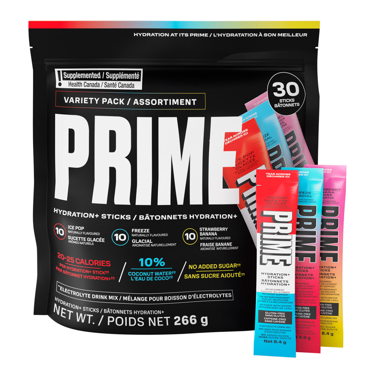 PRIME Hydration+ Sticks Variety Pack, 30 x 8.4 g