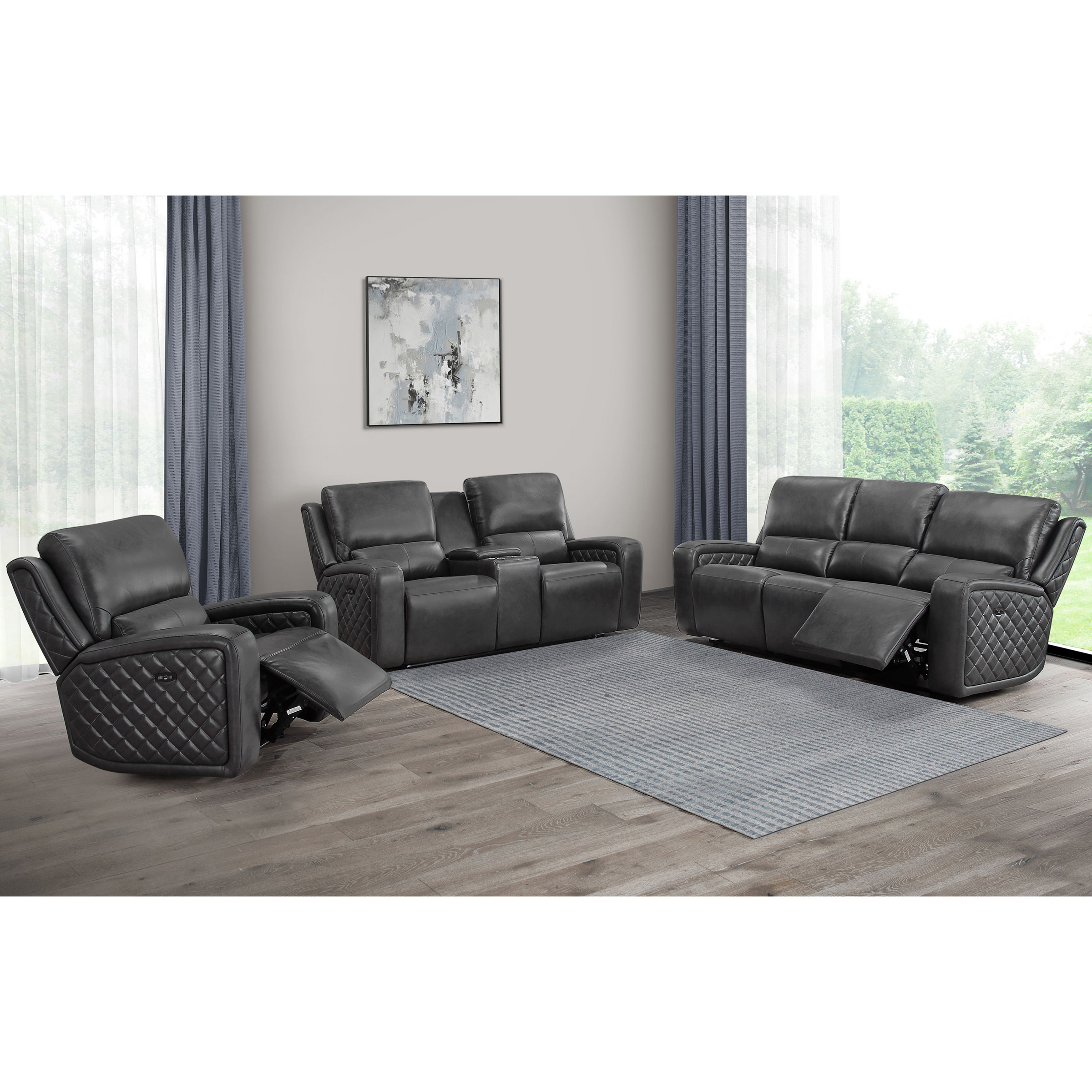 Dominick 3-piece Leather Power Reclining Set with Power Headrests