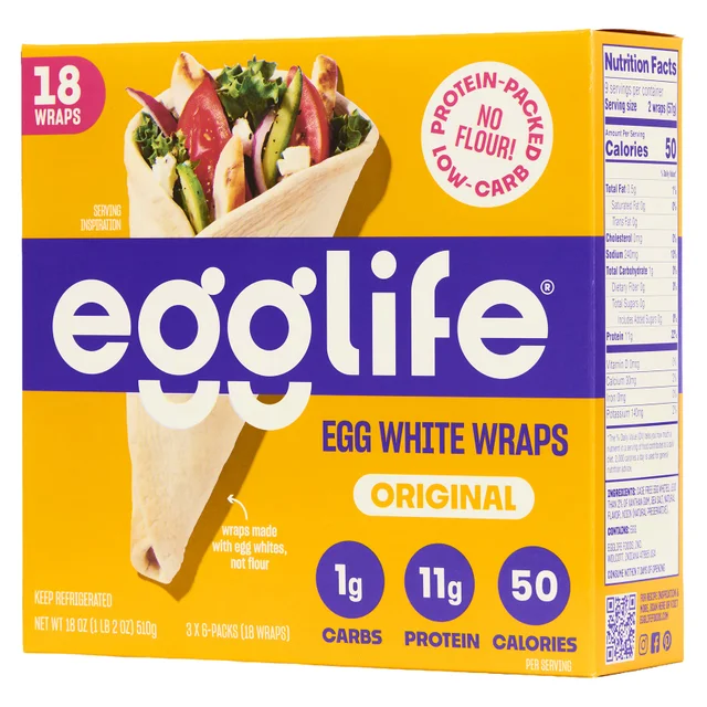 EGGLIFE EGG WHITE WRAPS 18CT 1.125 LBS