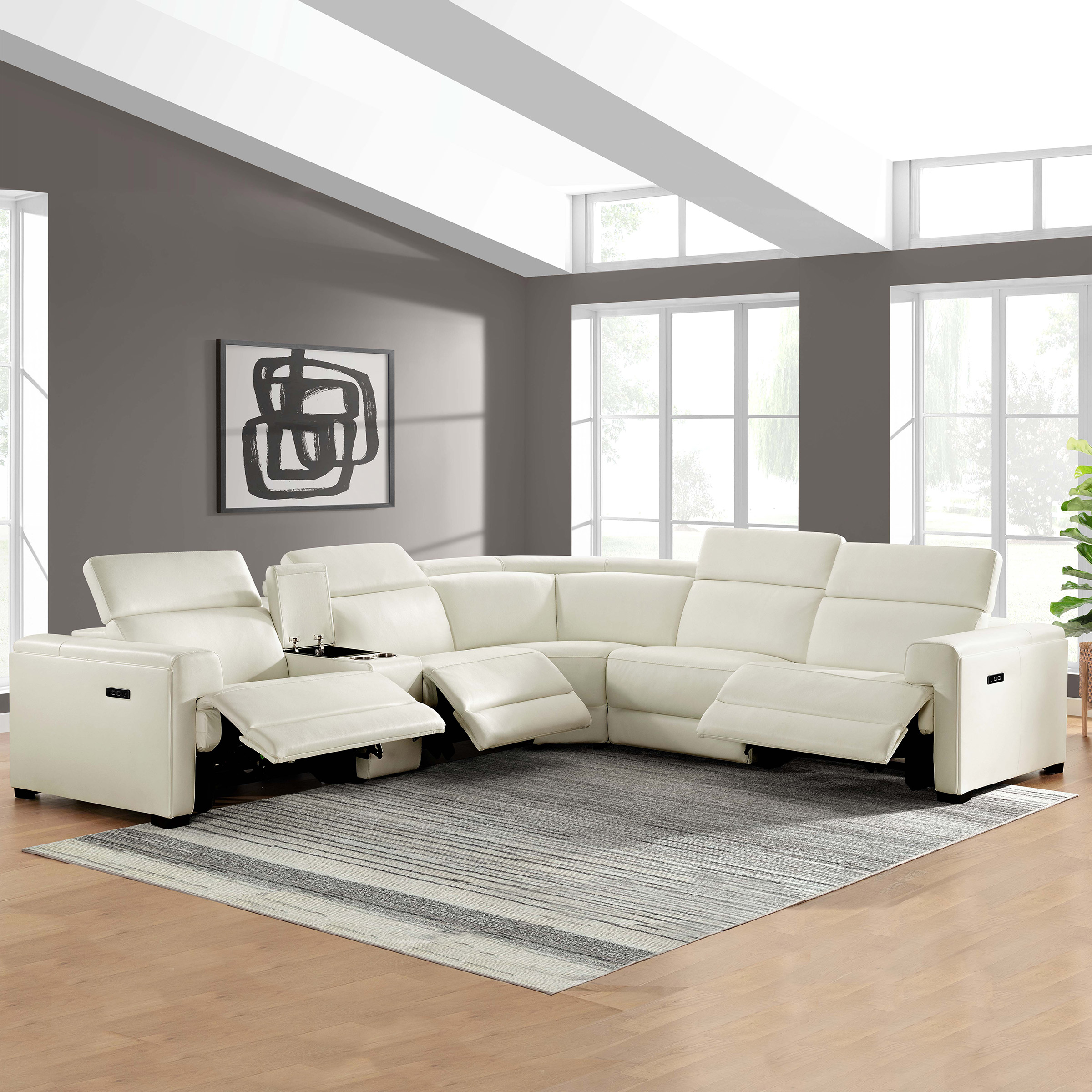Turner Leather Power Reclining Sectional with Power