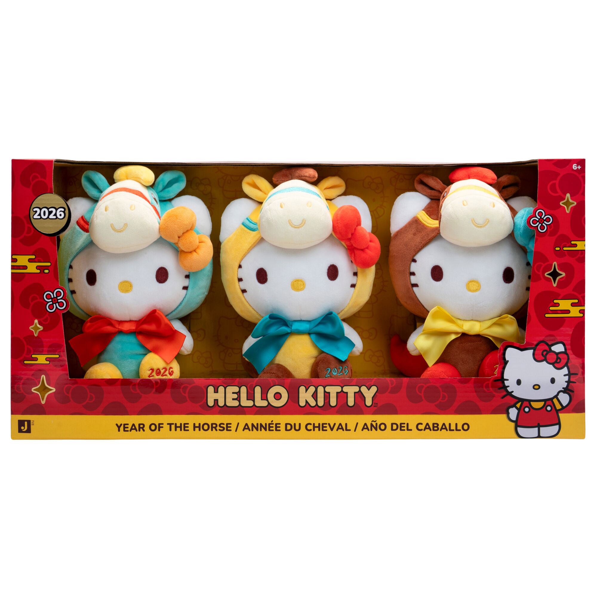 Hello Kitty 2026 Year of the Horse 8-Inch Plush 3-Pack | Costco