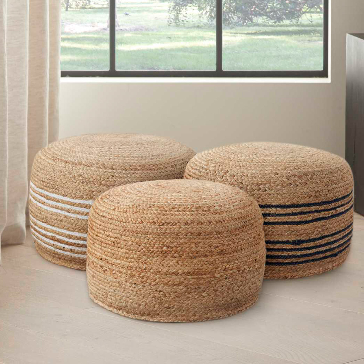 Mina Victory Jute Pouf