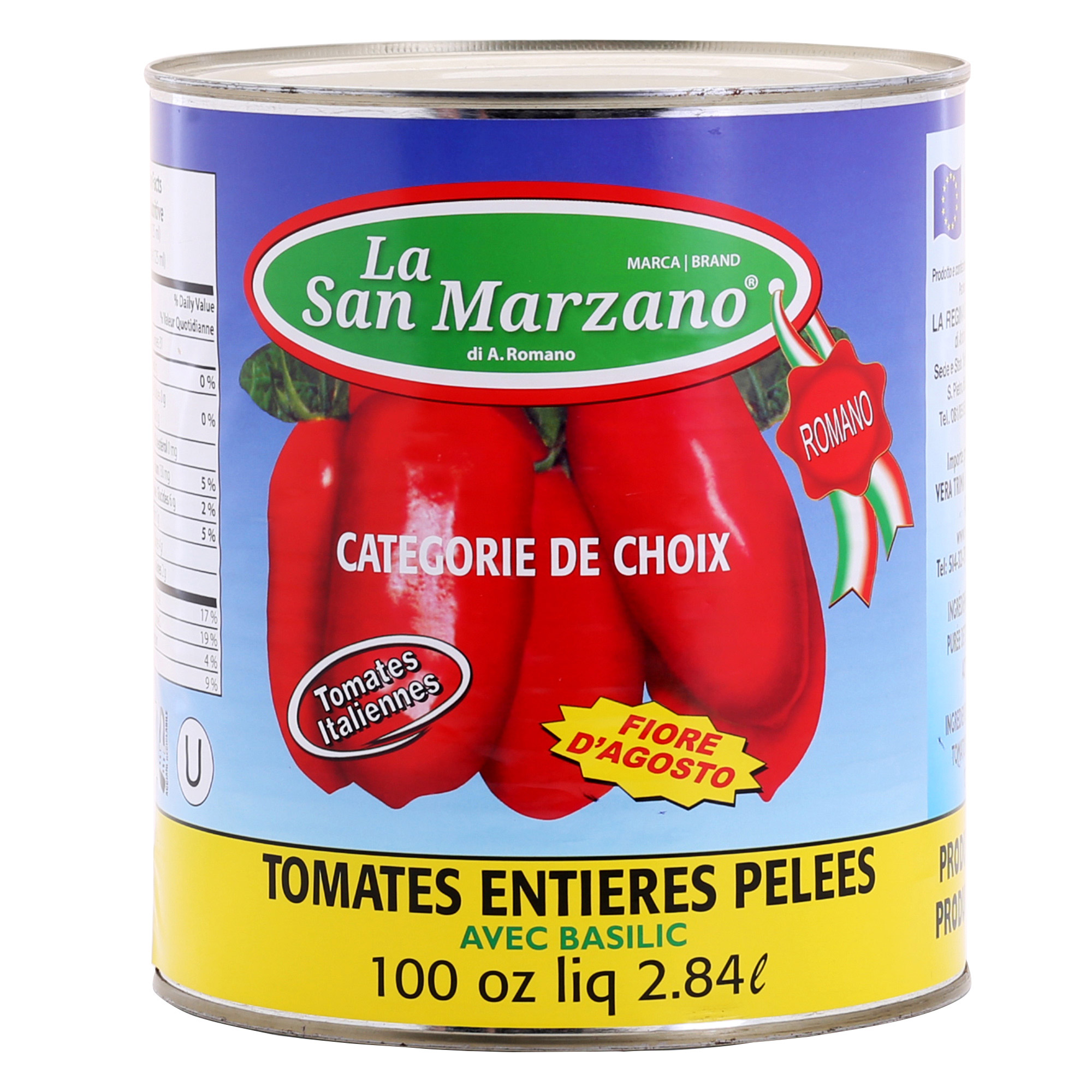 Tomates italiennes pelées La San Marzano, 2,84 L