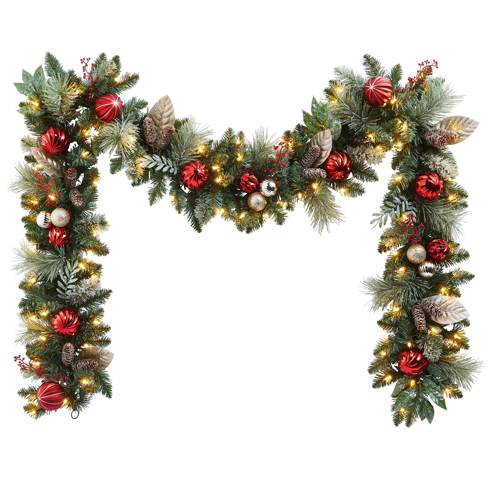 2.7 m (9 ft.)  Decorated Garland Pre-Lit with 90 LED Lights 