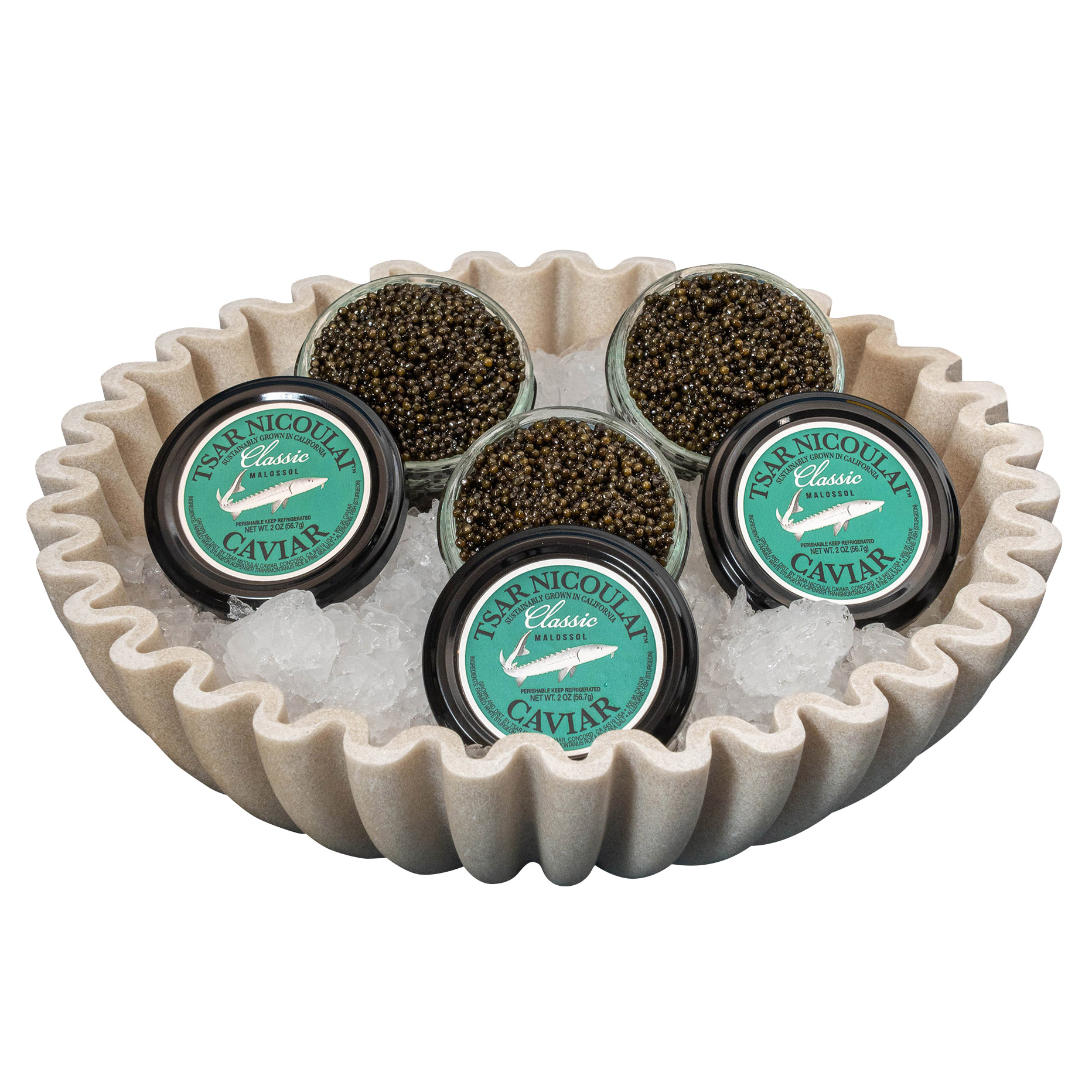 Tsar Nicoulai Estate Classic White Sturgeon Caviar 2 oz  3-pack