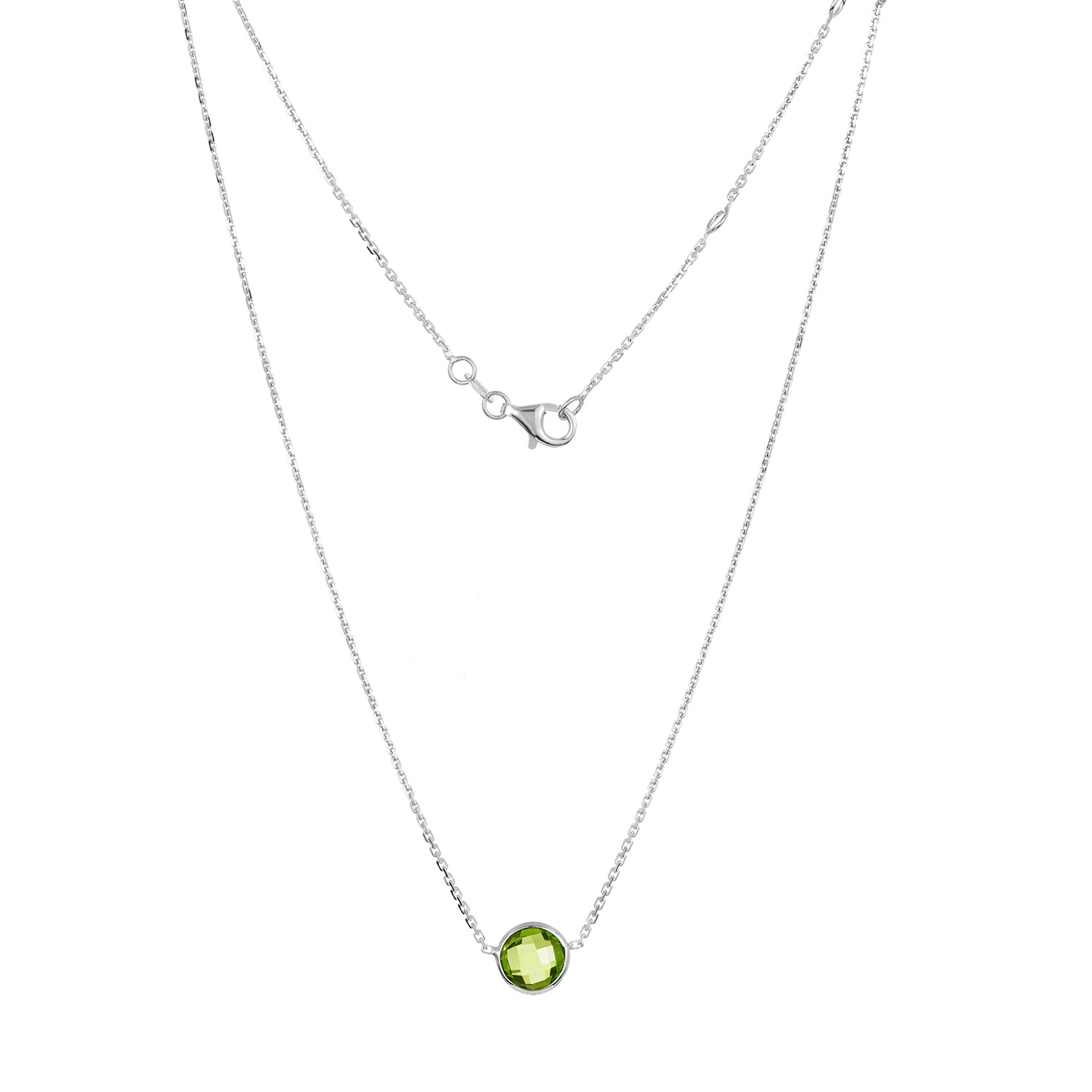 Round Cut Peridot Pendant