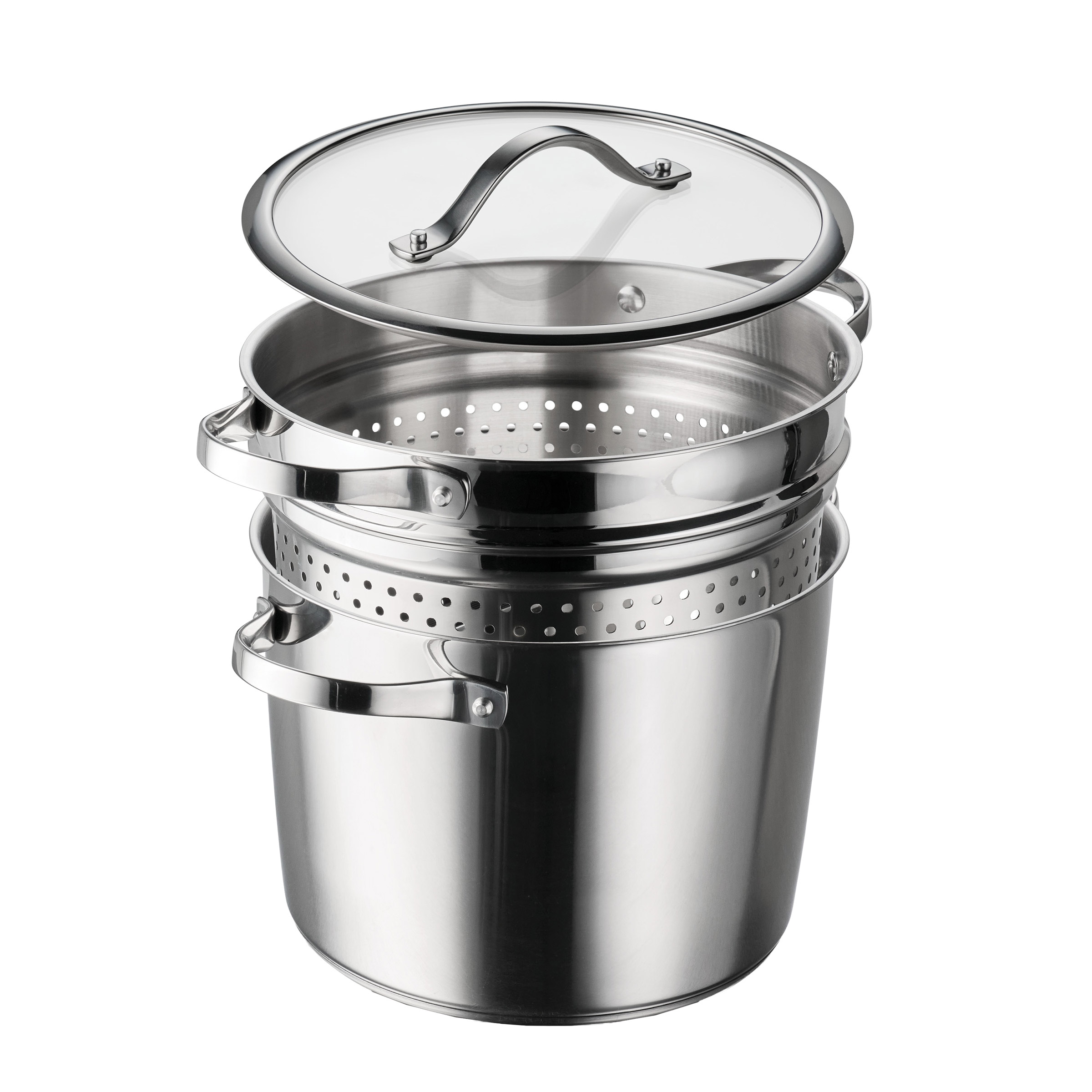 Tramontina 8-Quart Stainless Steel Tri-ply Base Multicooker with