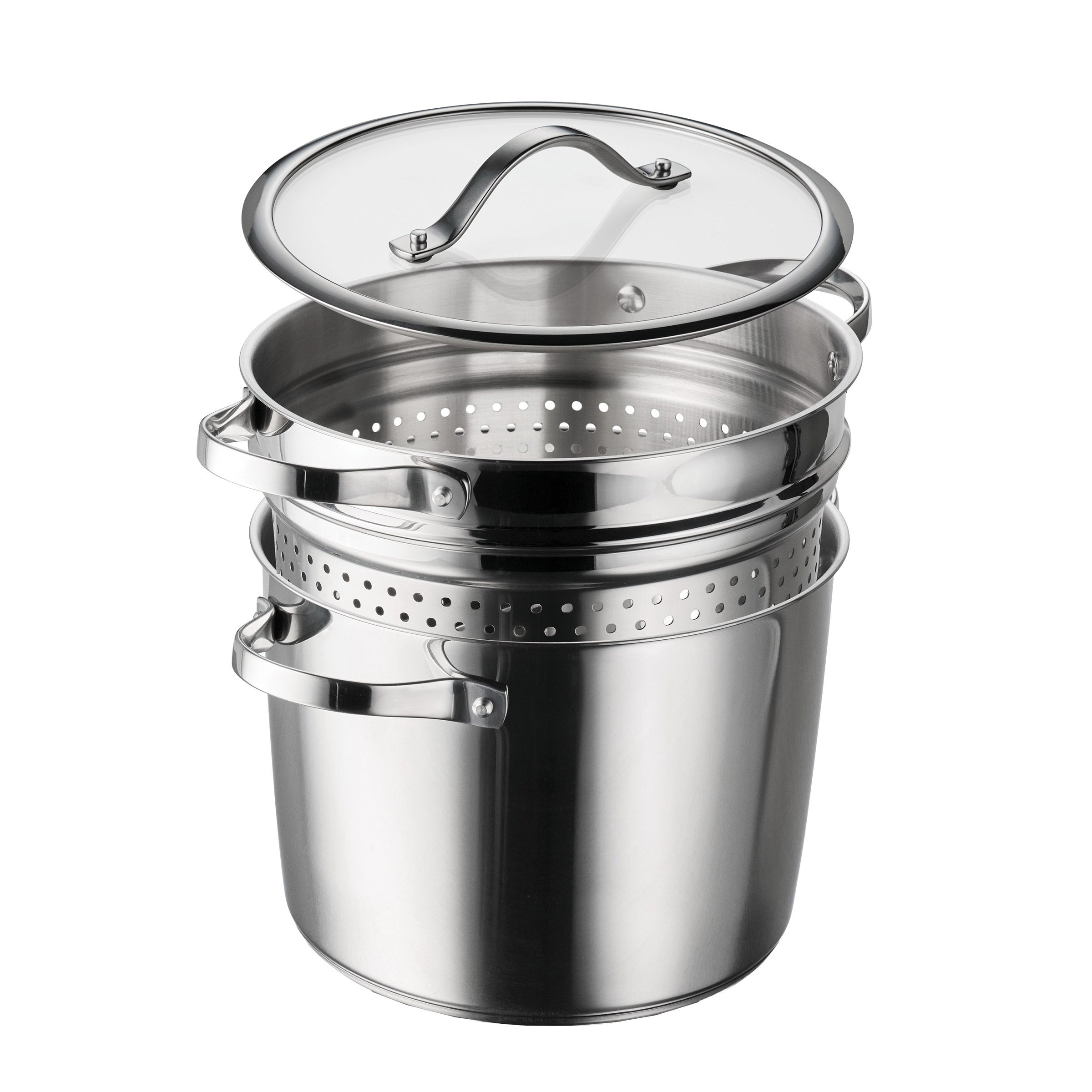 Tramontina 8-Quart Stainless Steel Tri-ply Base Multicooker with Pasta Insert