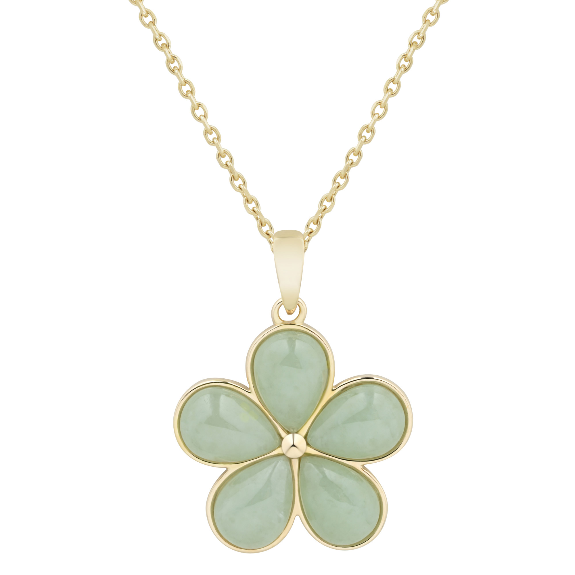 Natural Light Green Jade Flower Pendant