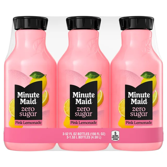 MINUTE MAID ZERO SUGAR PINK LEMONADE 3/52 OUNCE BOTTLES