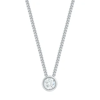 14KT WHITE GOLD VS2 I 0.30CT ROUND DIAMOND SOLITAIRE PENDANT