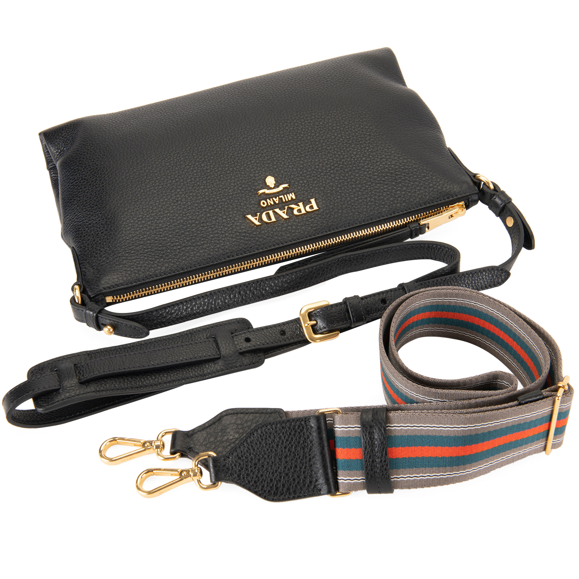 Prada Leather Shoulder Bag, Black | Costco