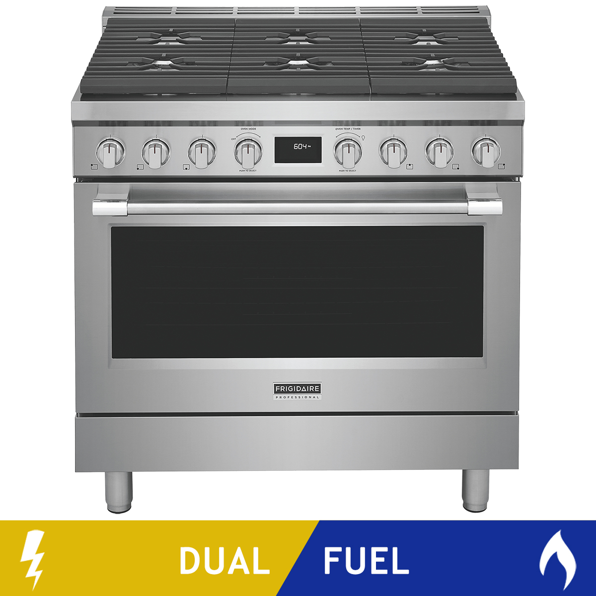 Frigidaire Professional 36 in. 4.4 cu. ft. Stainless Steel Freestanding Dual-Fuel Range with Dual Fan Convection