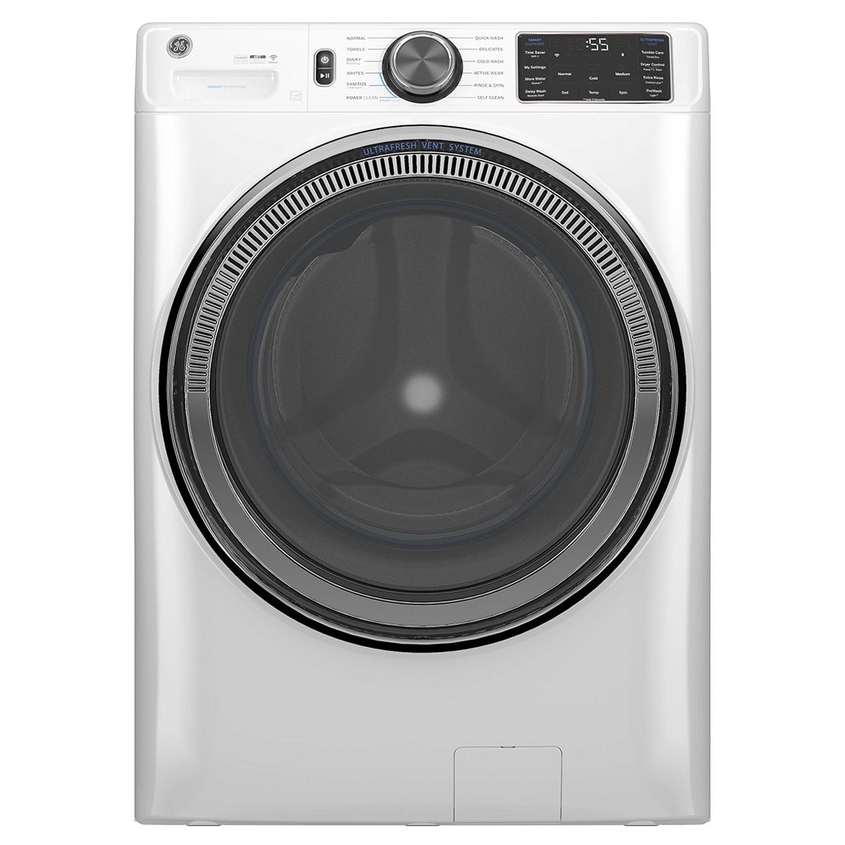 GE 5.0 cu. ft. Front Load Washer with UltraFresh Vent System, Reversible Door, WiFi