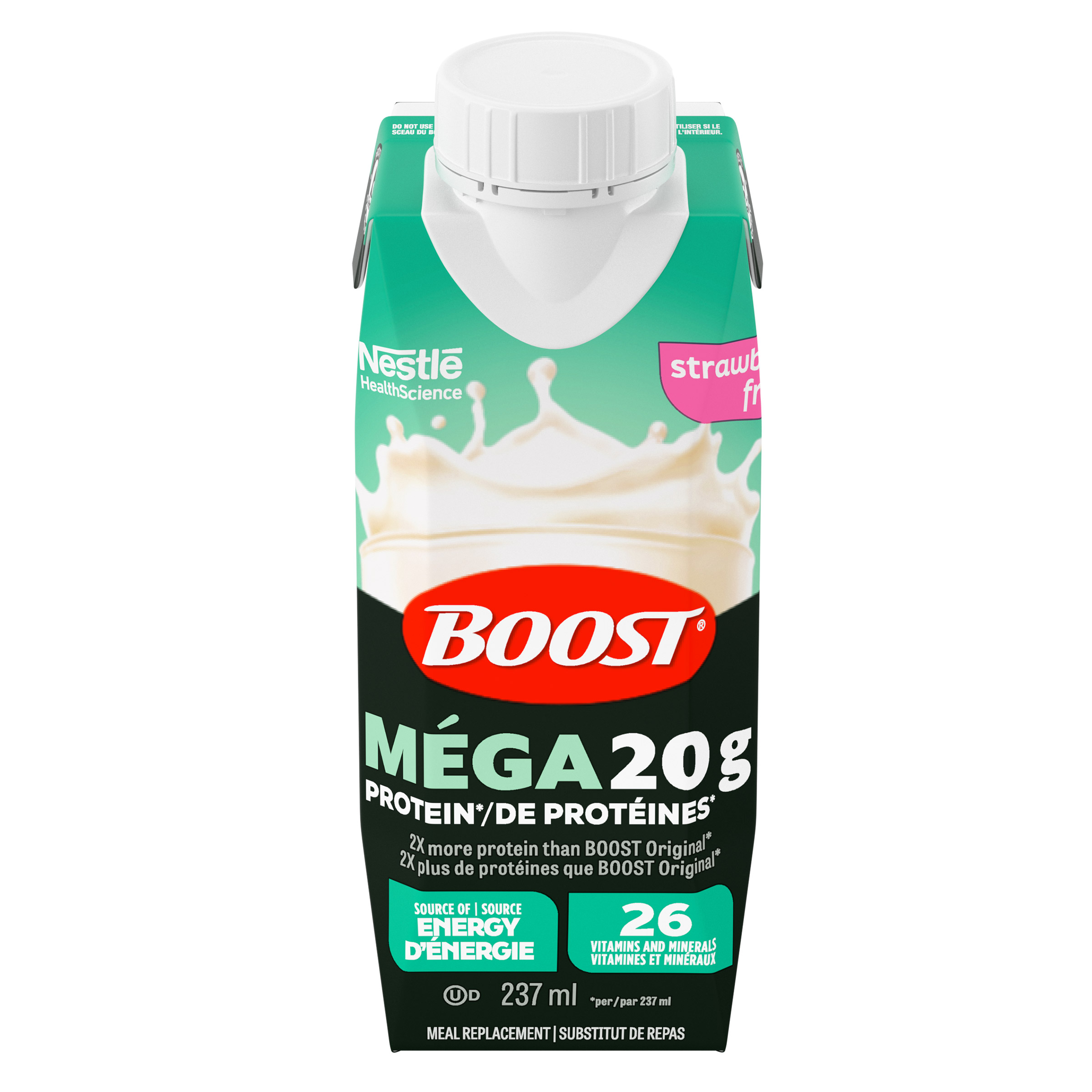 BOOST MEGA Meal Replacement, Strawberry, 24 x 237 mL | Costco
