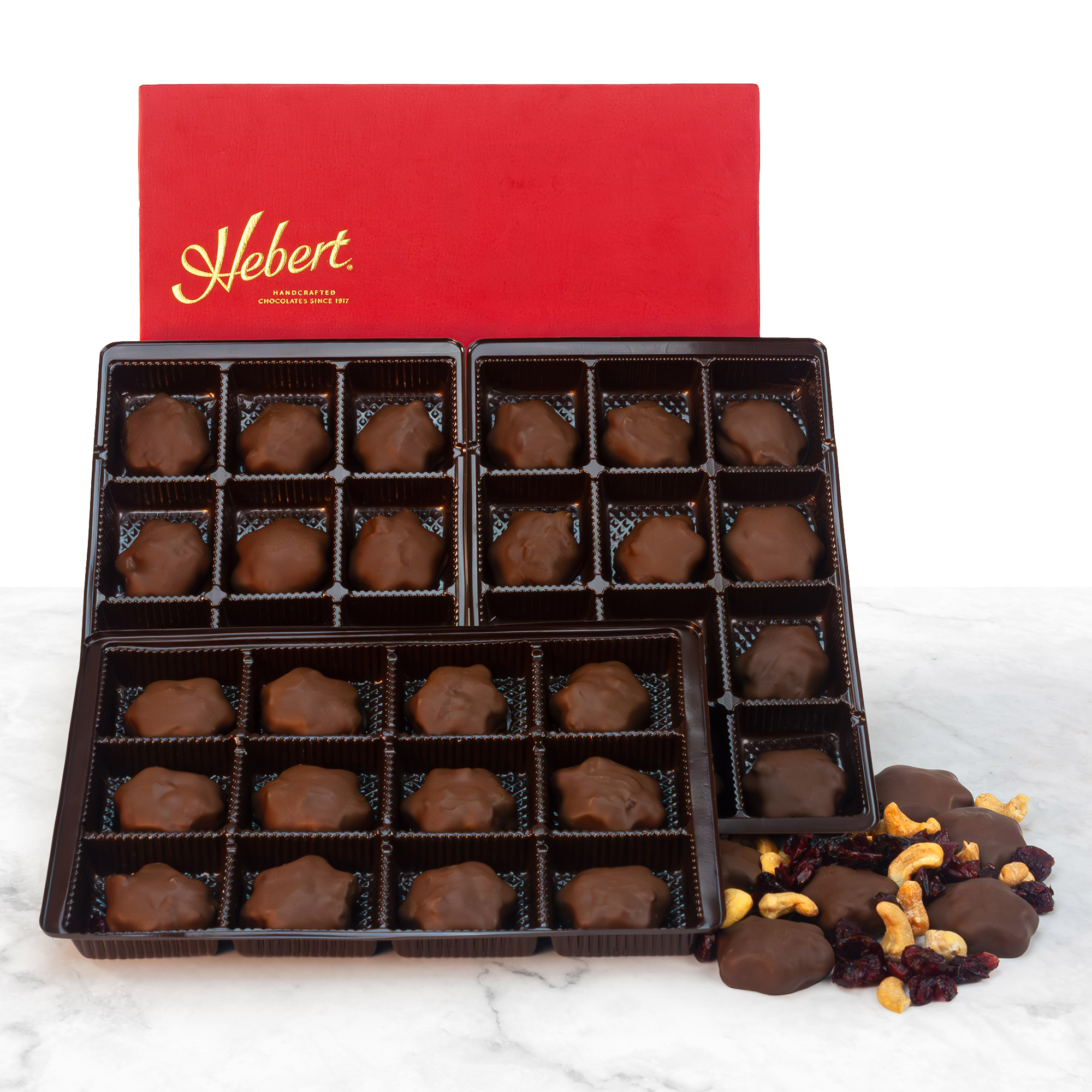 Hebert Candies Milk Chocolate Cranberry Cashew Caramels  1.8 lb  36 Total Pieces