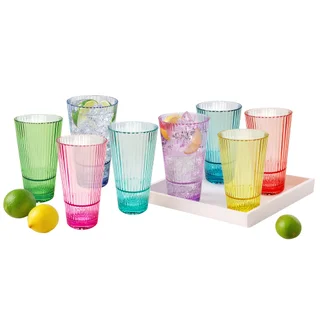 Multi Color Plastic Drinkware Set, 8-piece