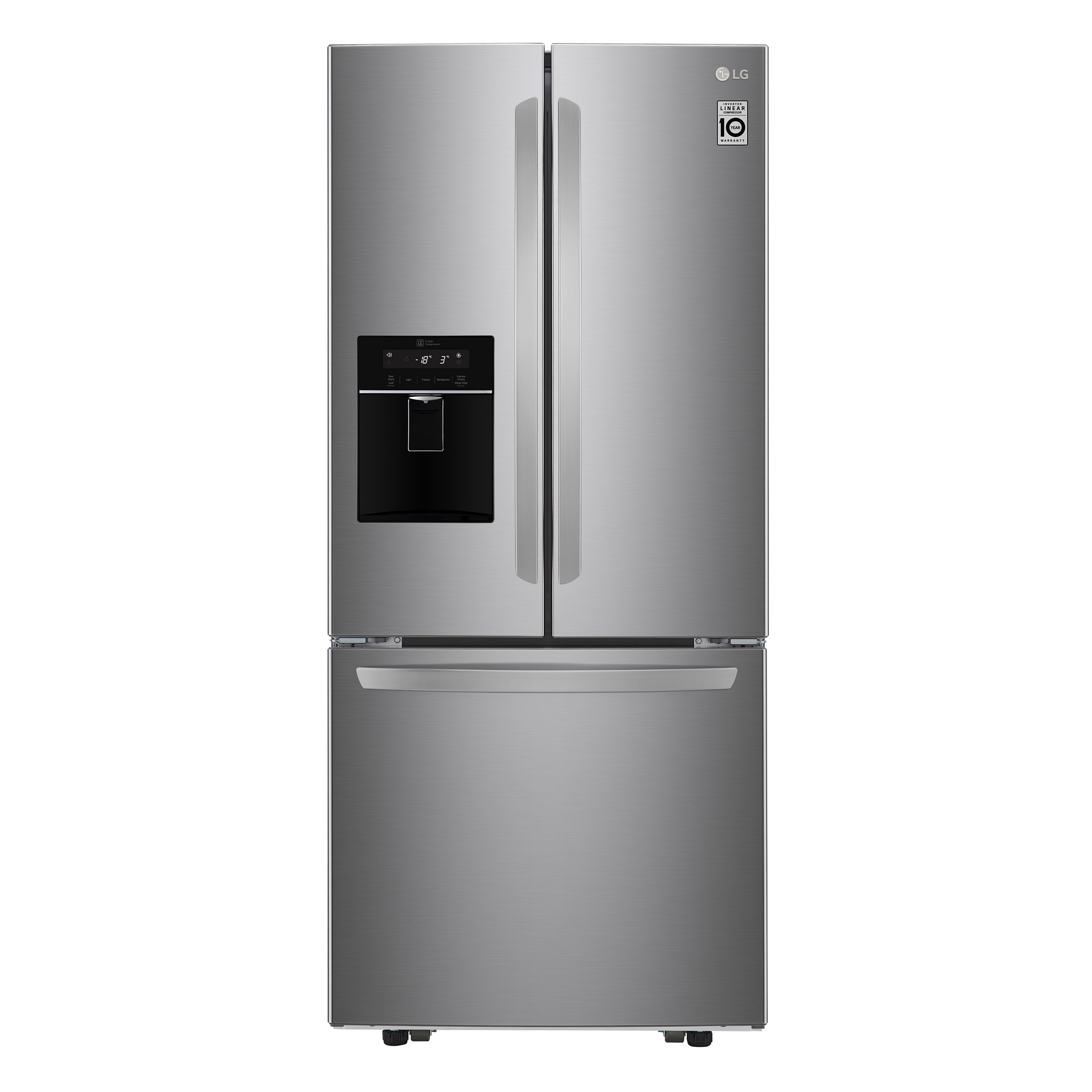 LG 30 in. 22 cu. ft. Stainless Steel French Door Refrigerator with External Water Dispenser and Interior Ice Maker