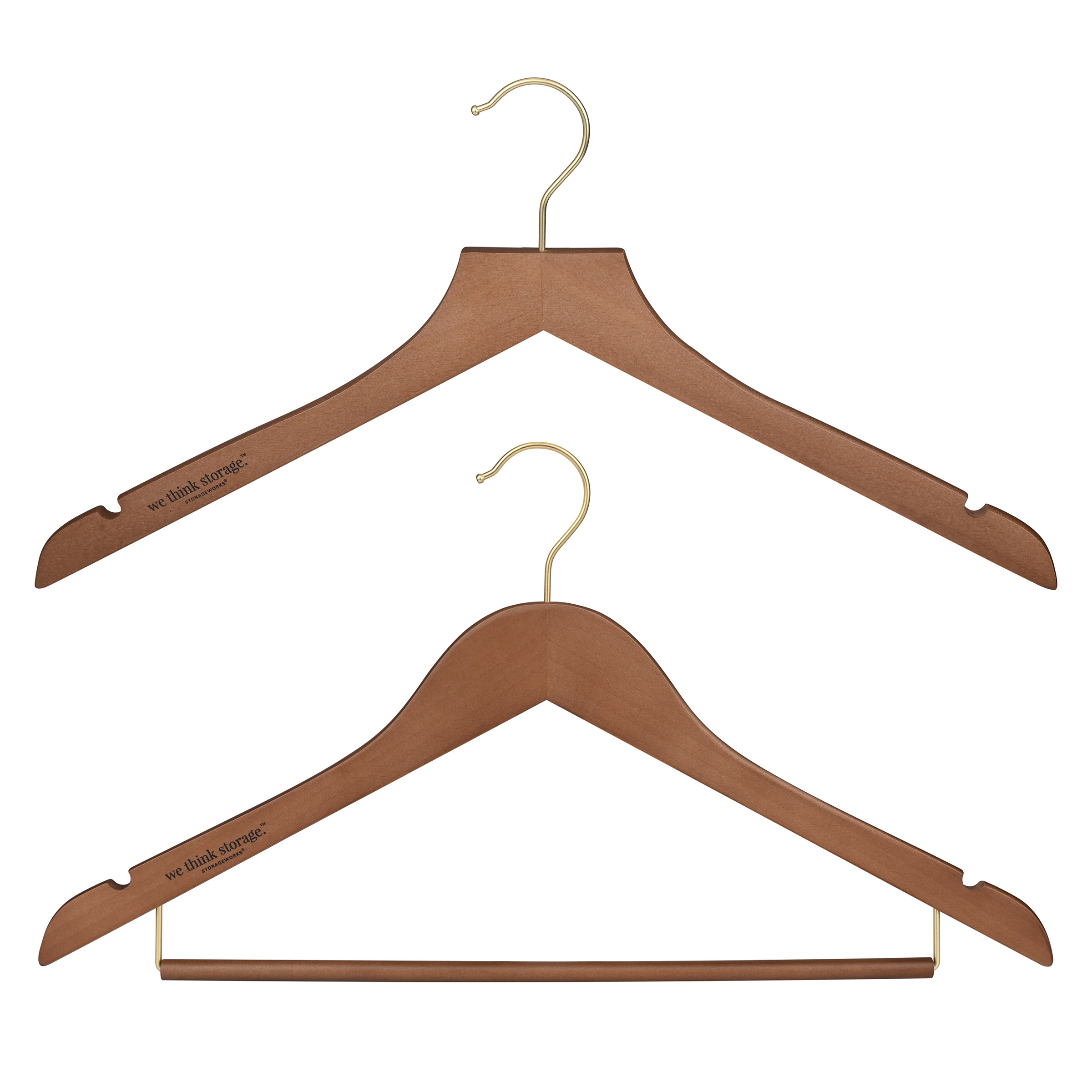 WeThinkStorage Premium Slim Wood Hangers 30-count Combo Pack