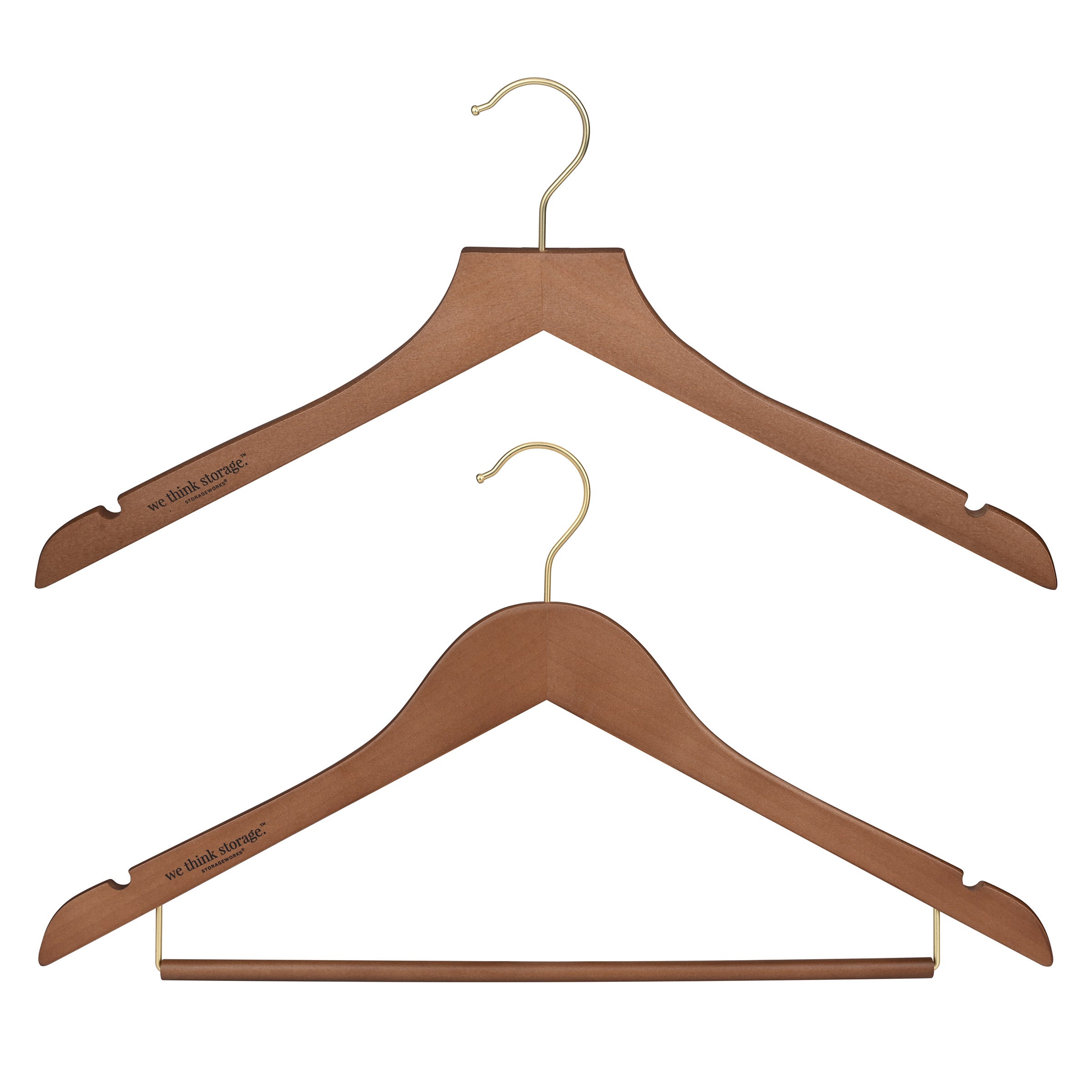 WeThinkStorage Premium Slim Wood Hangers 30-count Combo Pack