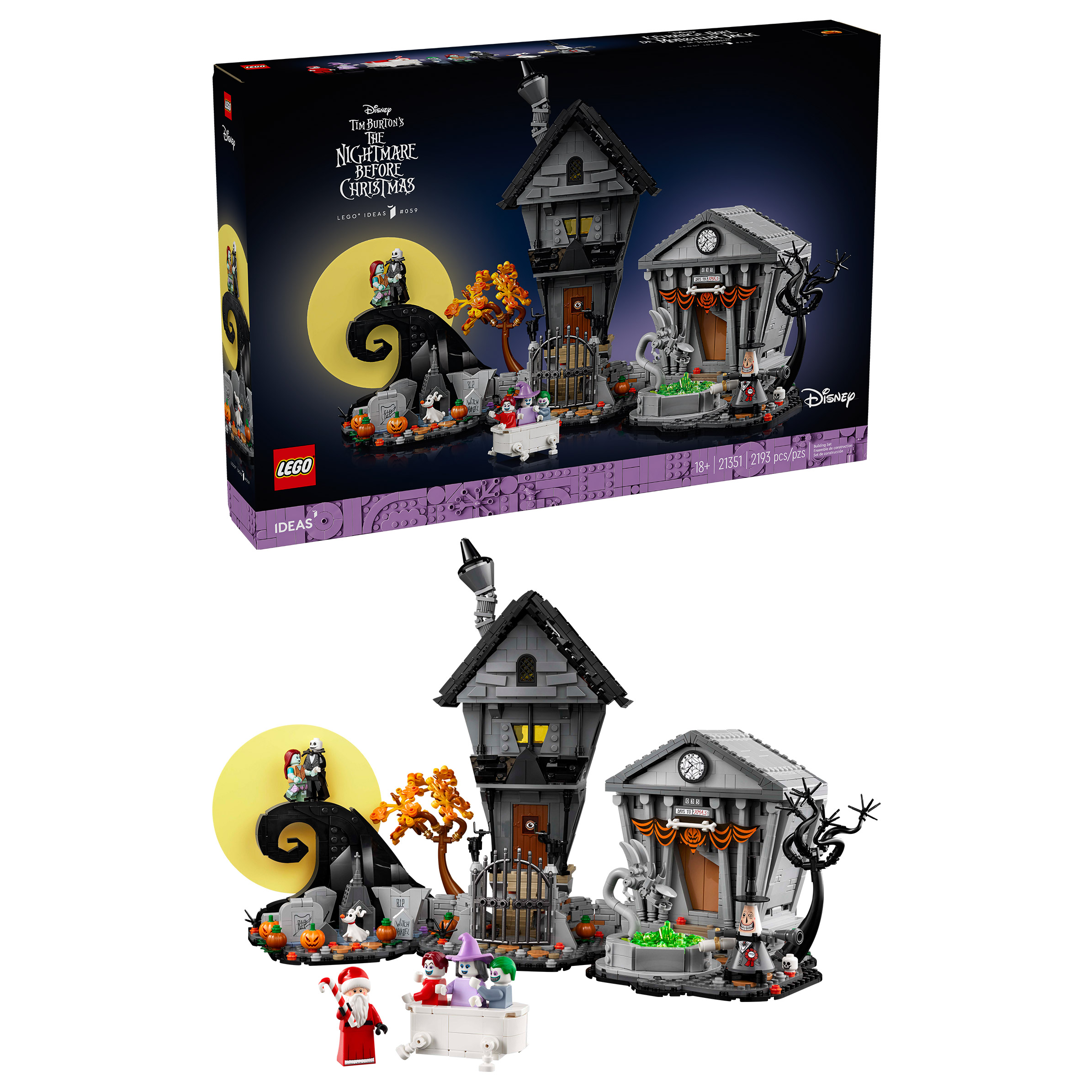 LEGO Ideas The Nightmare Before Christmas Building Craft & Décor Set 21351 with Bonus LEGO Minecraft The Wolf Stronghold Fortress Playset Video Game Toy 21261
