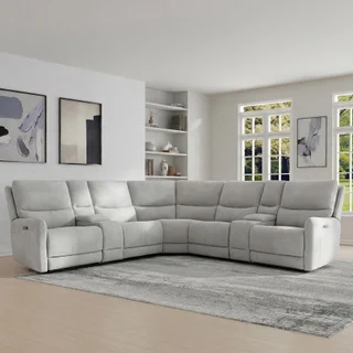 Torrence Fabric Power Reclining Sectional with Power Headrests & Lumbar