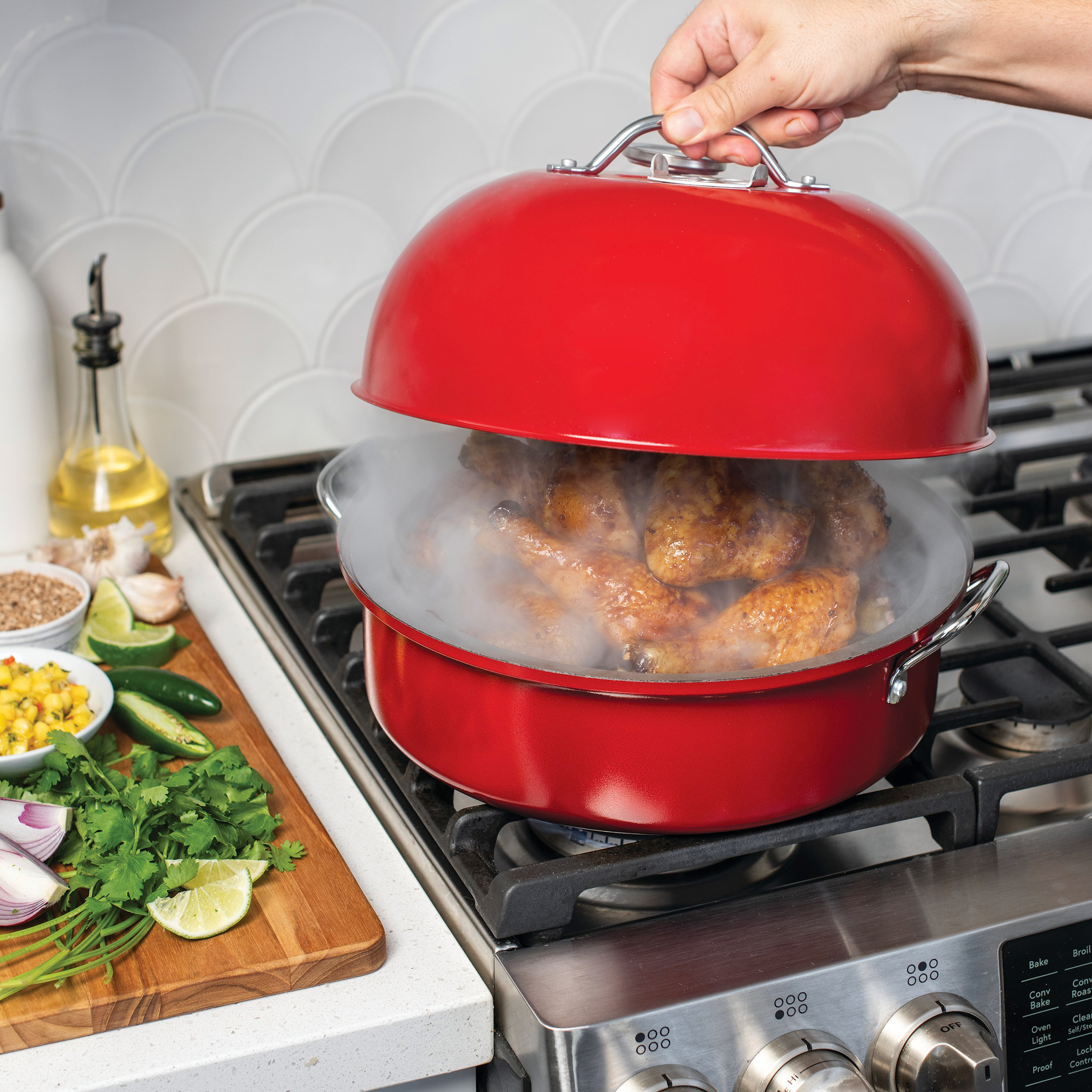 Nordic Ware Deluxe Kettle Smoker with 5 Woodchip Varieties | Costco