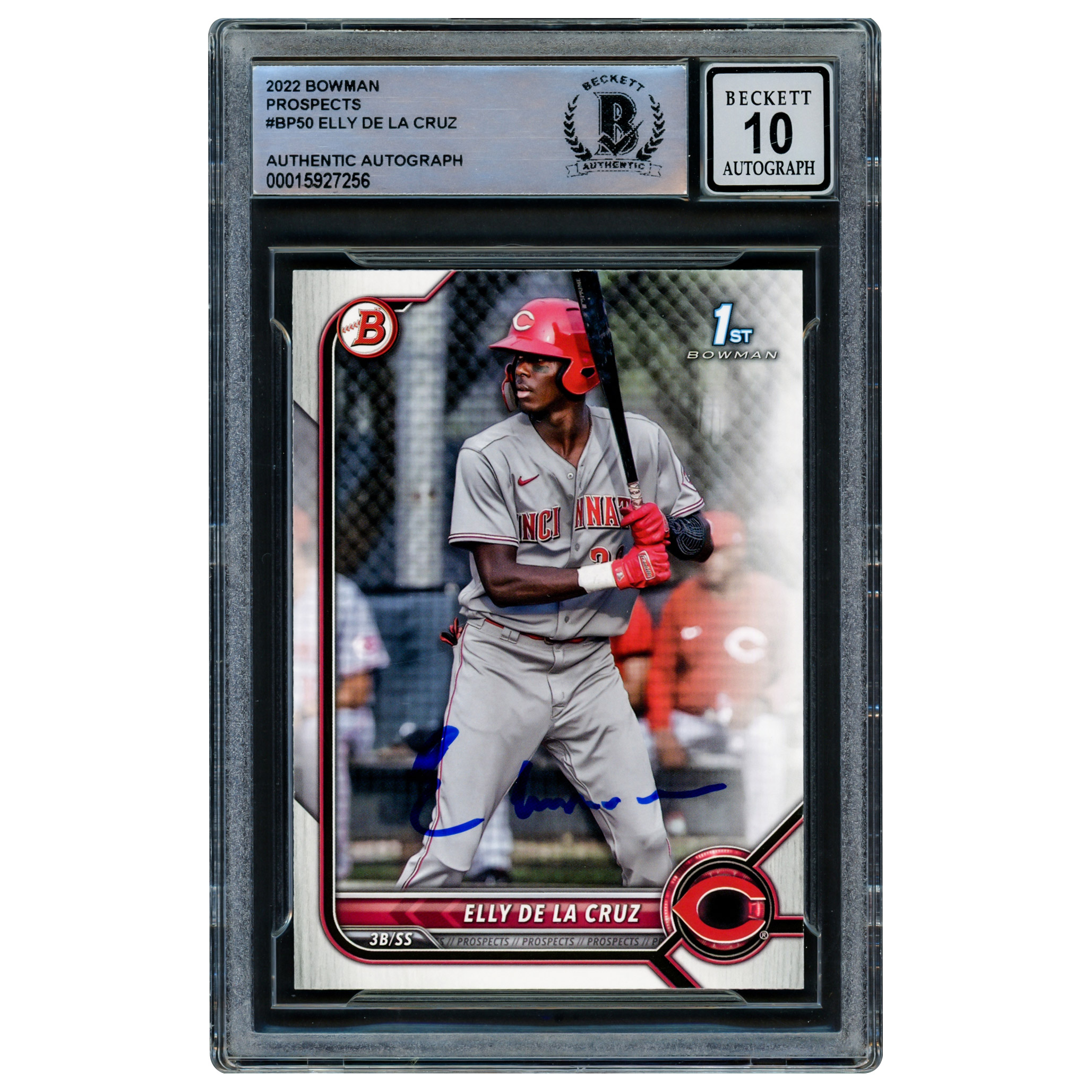 Elly De La Cruz Autographed 2022 Bowman Prospects Rookie Card
