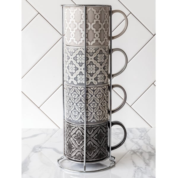 Overandback Stacking Mugs with Rack Set | Costco Overandback Stacking Mugs with Rack Set | Costco