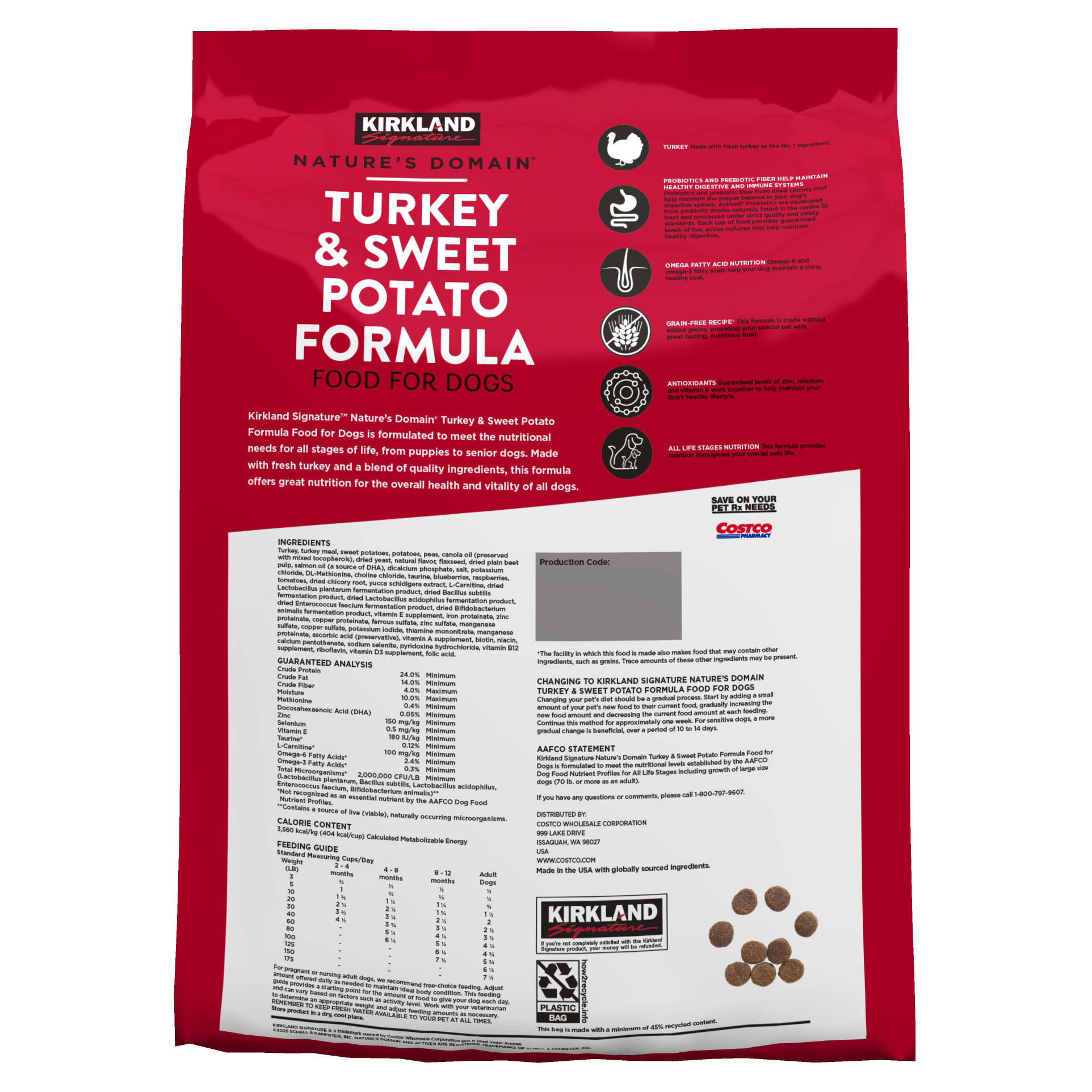 Kirkland Signature Nature's Domain Dog Food, Turkey & Sweet Potato